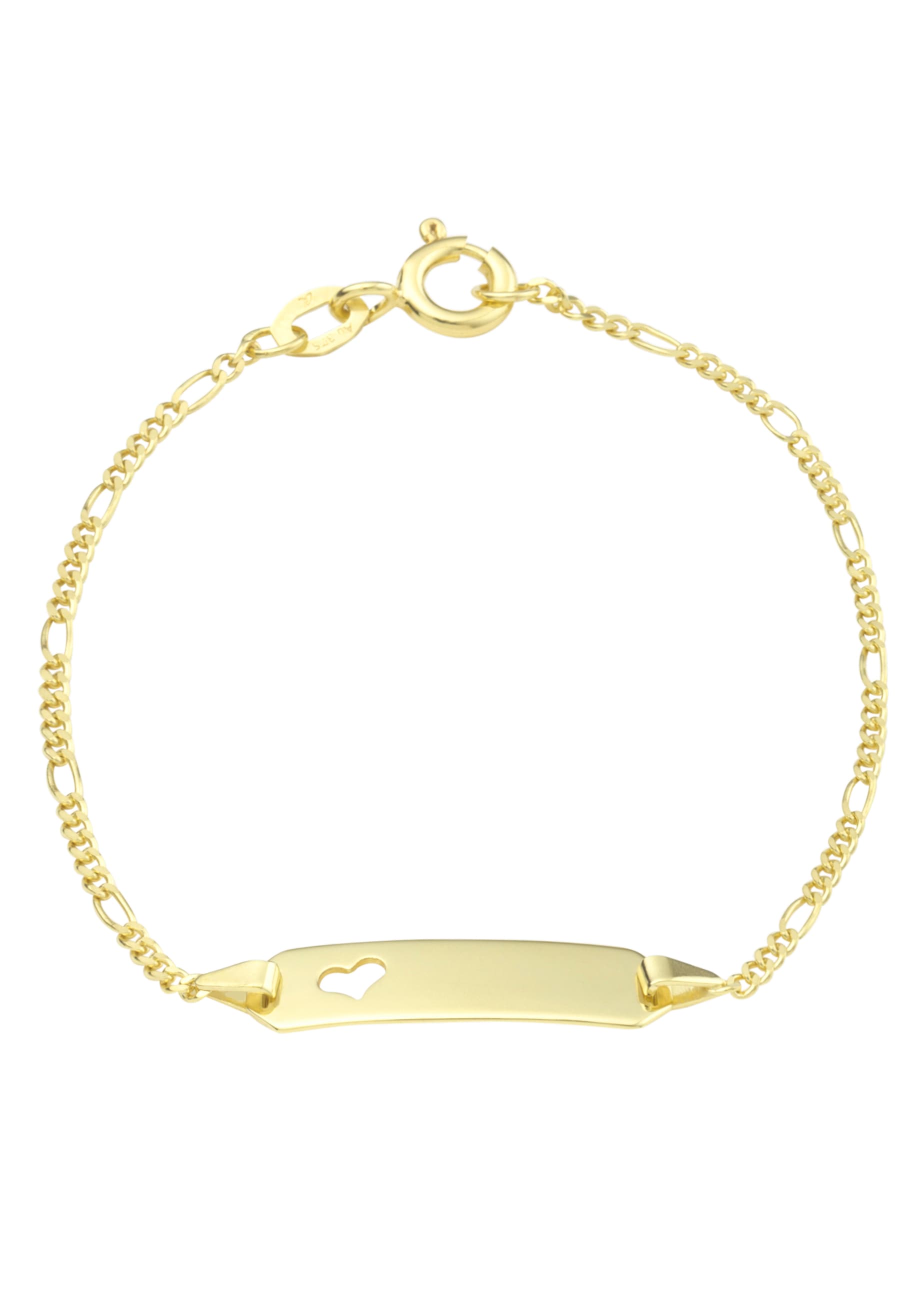 Goldarmband AMOR "Herz", gold (gelbgoldfarben), Armbänder, Mädchen, 14cm, Gelbgold 375, Goldarmband, Made in Germany 2