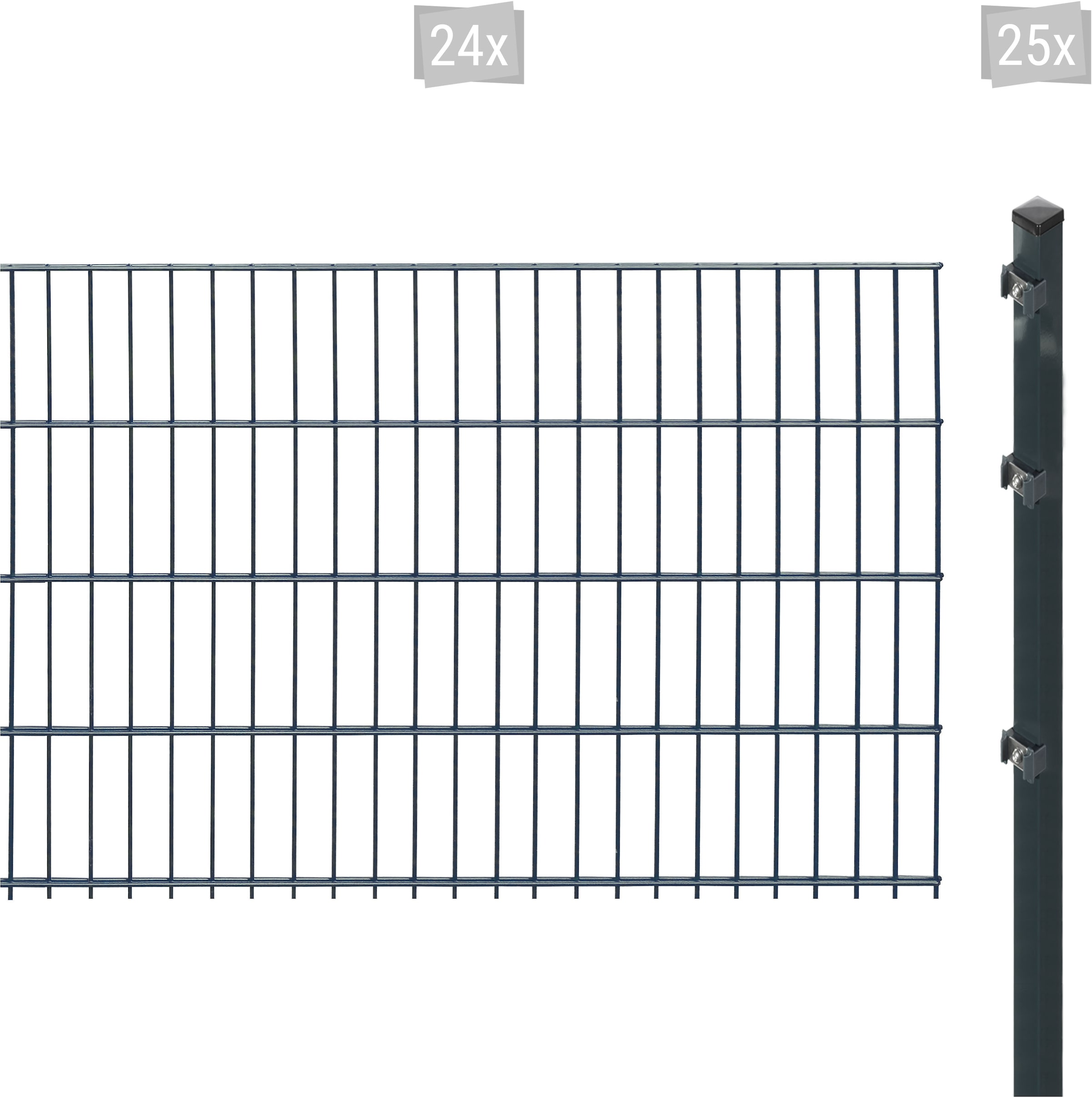 Arvotec Doppelstabmattenzaun "ESSENTIAL 83 zum Einbetonieren", Zaunhöhe 83 cm, Zaunlänge 2 - 60 m