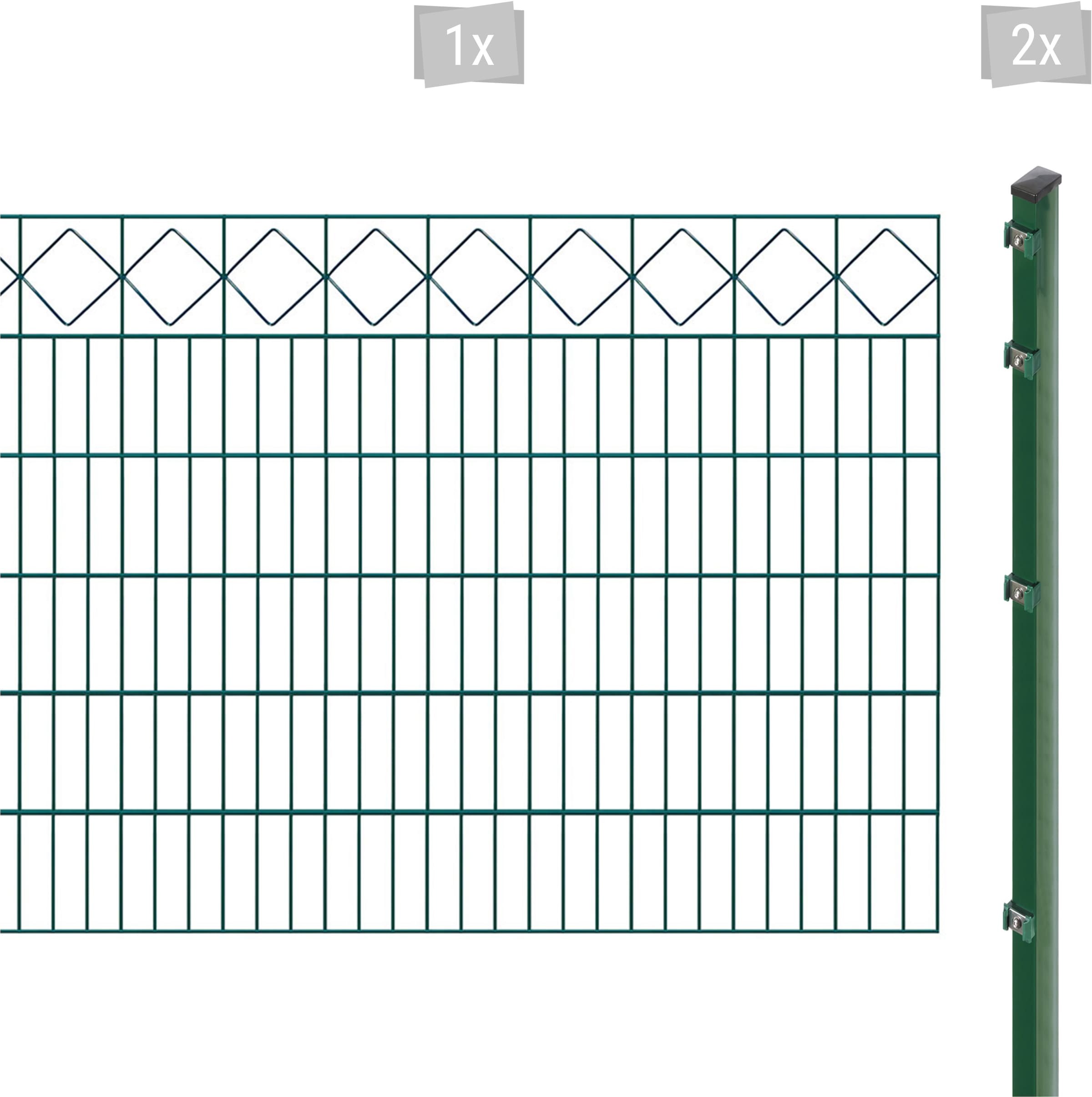 Arvotec Doppelstabmattenzaun »EXCLUSIVE 120 zum Einbetonieren "Karo" mit Zierleiste«, Zaunhöhe 120 cm, Zaunlänge 2 - 60 m