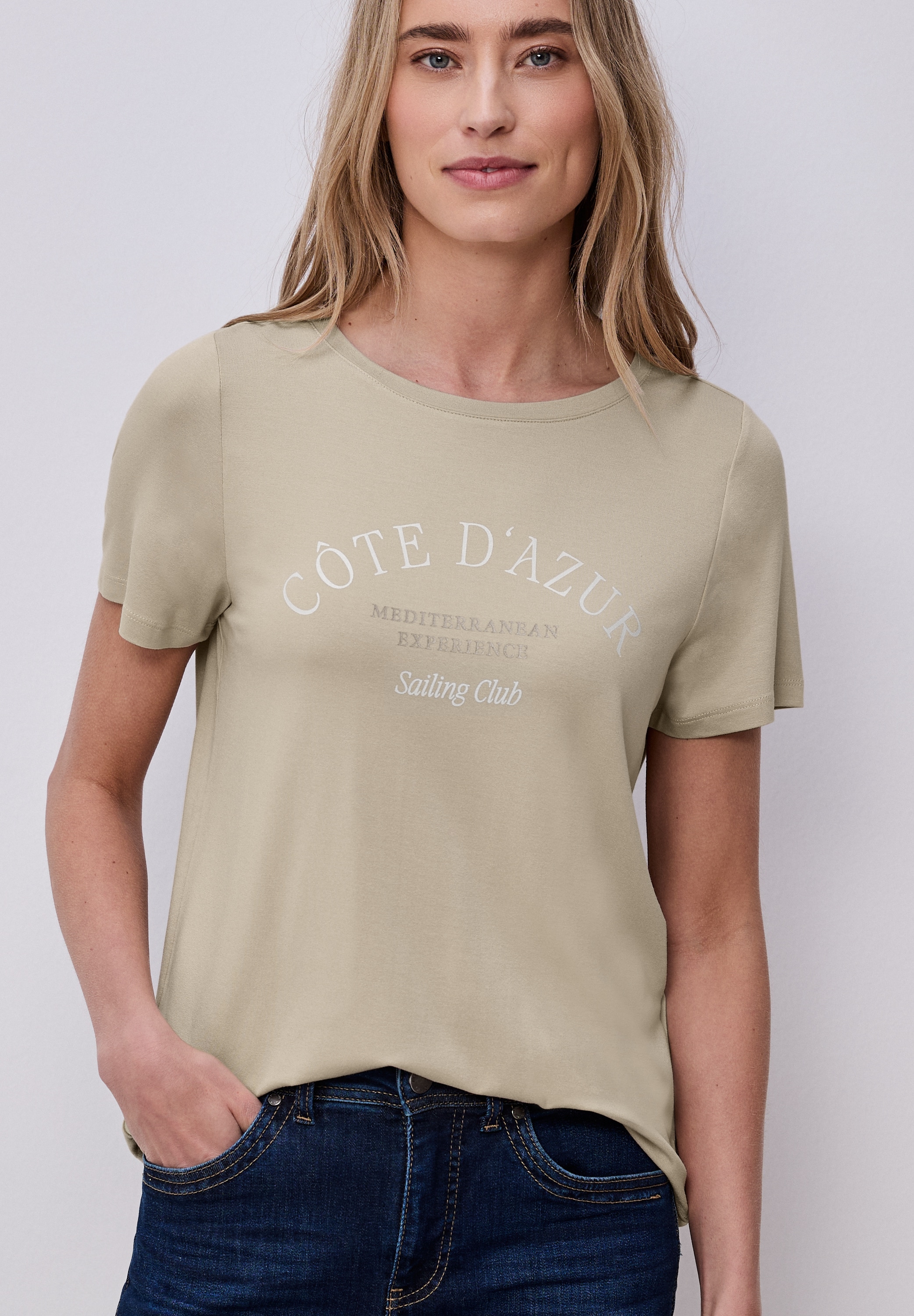 STREET ONE Rundhalsshirt Sommershirt mit Wording-Print günstig online kaufen