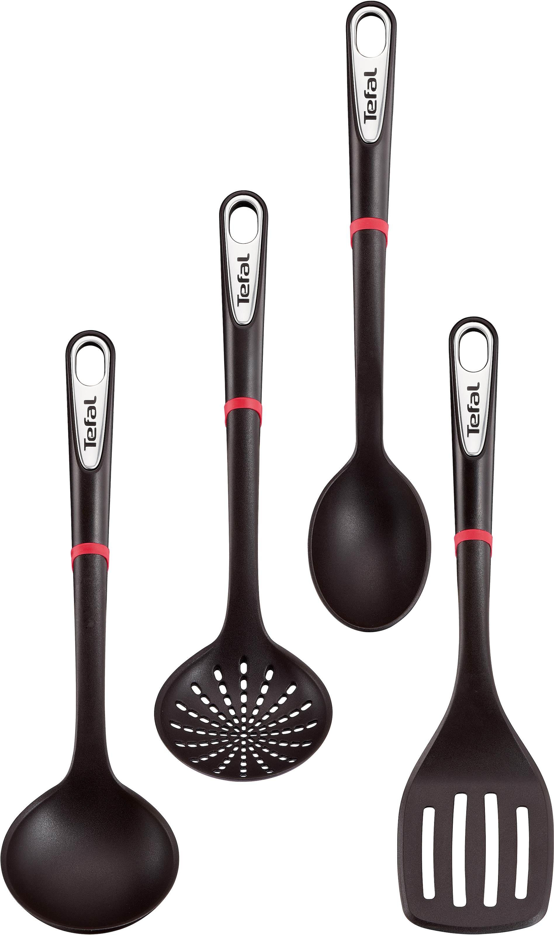 Tefal Kochbesteck-Set »Ingenio«, (Set, 4 tlg.), Passierlöffel/Kochlöffel/Pfannenwender/Schöpfkelle, spülmaschinenfest