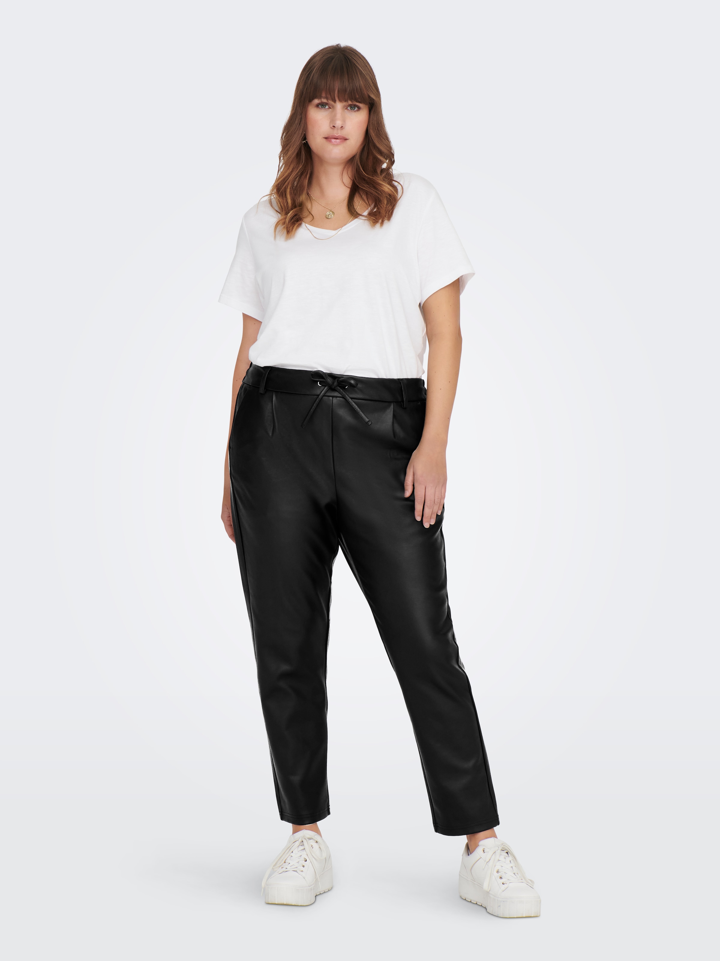 ONLY CARMAKOMA Lederimitathose »CARGOLDTRASH LIFE EASY COATED PANT PNT«