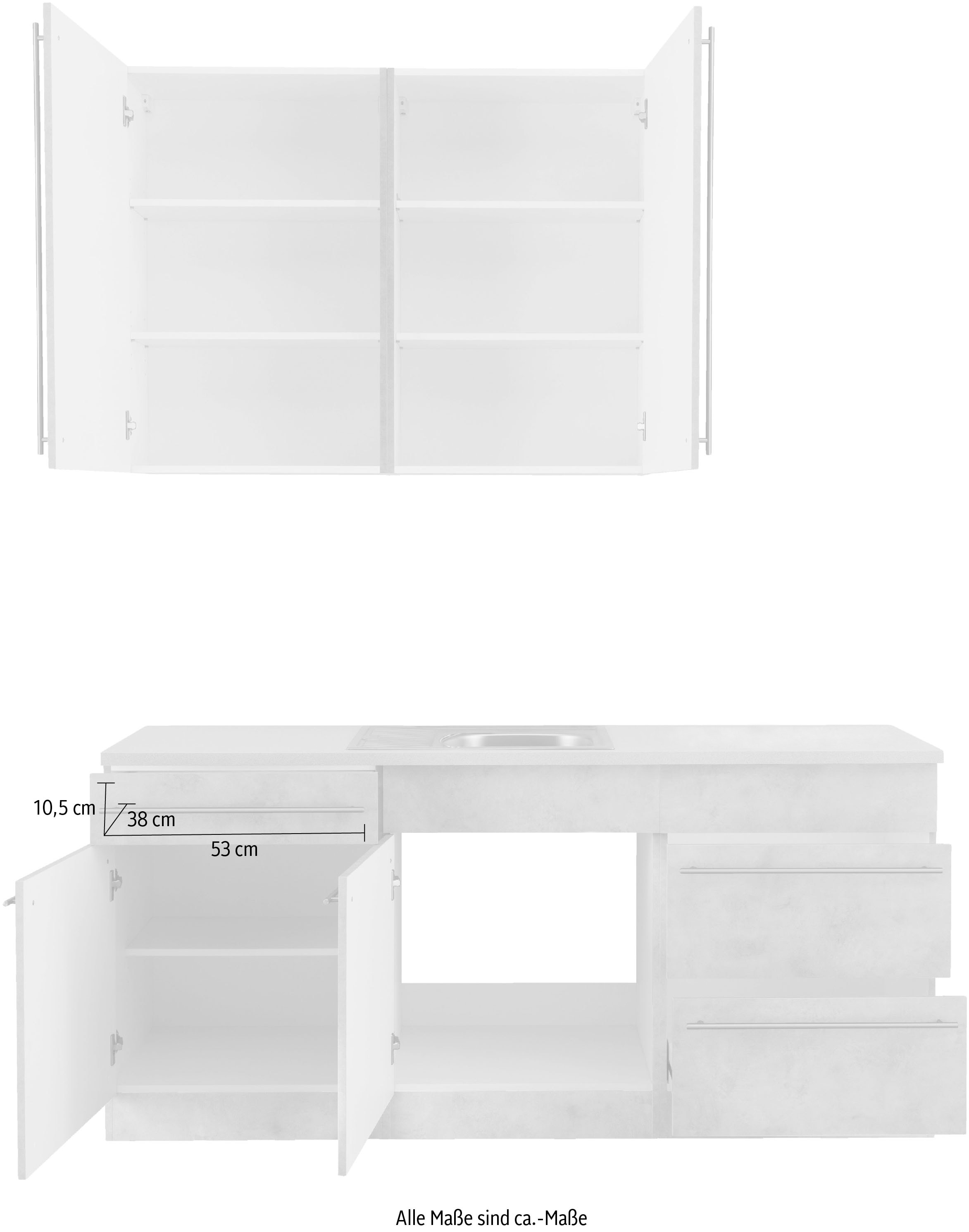 wiho Küchen Küche »Chicago« wahlweise mit E-Geräten, Breite 180 cm