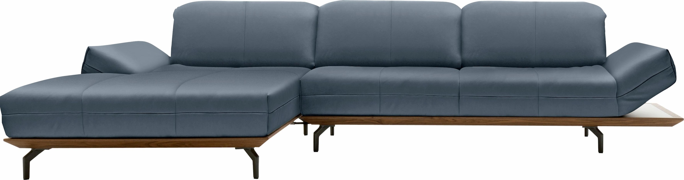Creation BY ROLF BENZ Ecksofa »CR.420, Designecksofa, L-Form«, in 2 Qualitäten, Holzrahmen in Eiche Natur oder Nußbaum, Breite 313 cm