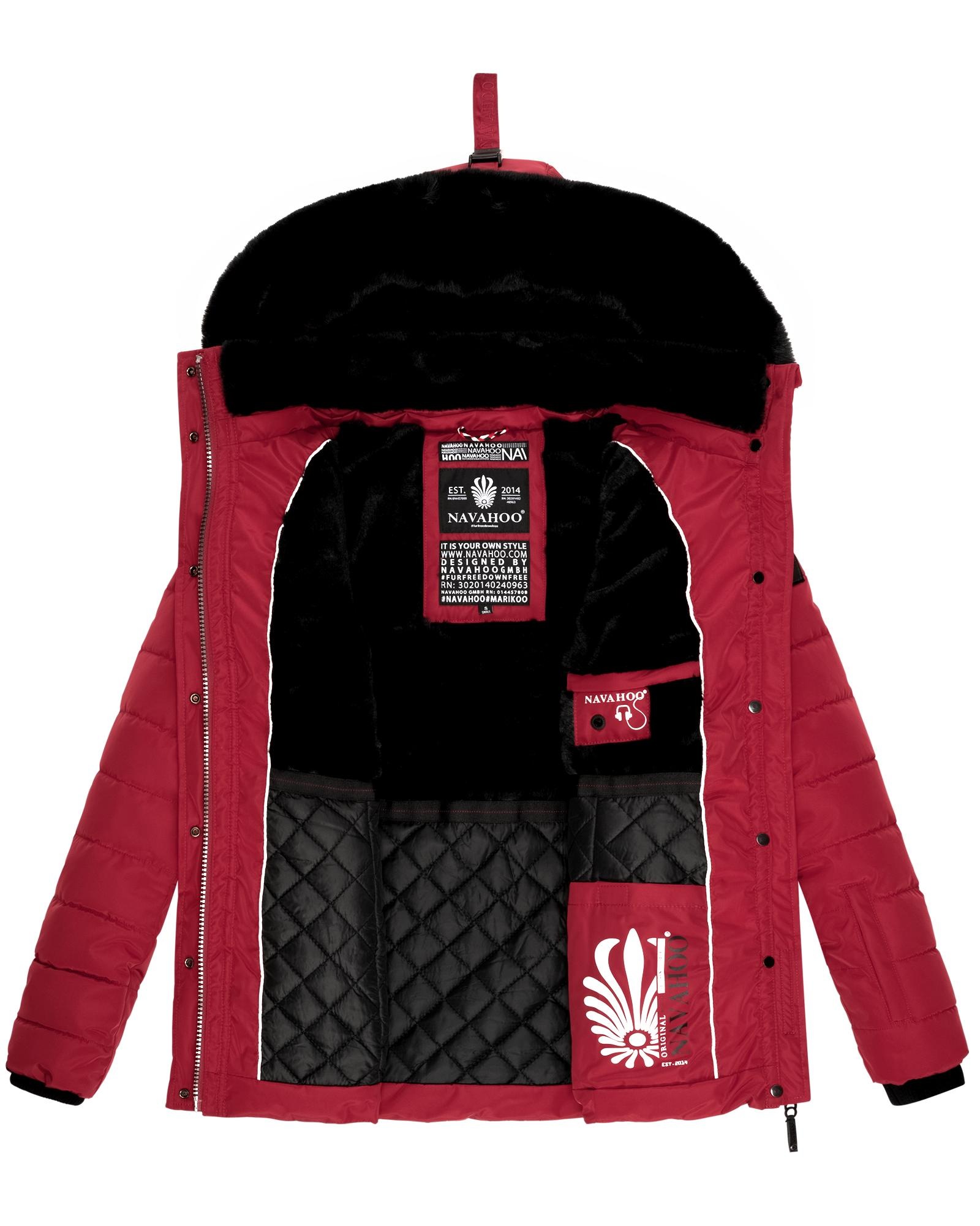 Navahoo Steppjacke »Milianaa«, mit Kapuze, Edle Winterjacke mit weicher Kunstfell-Kapuze