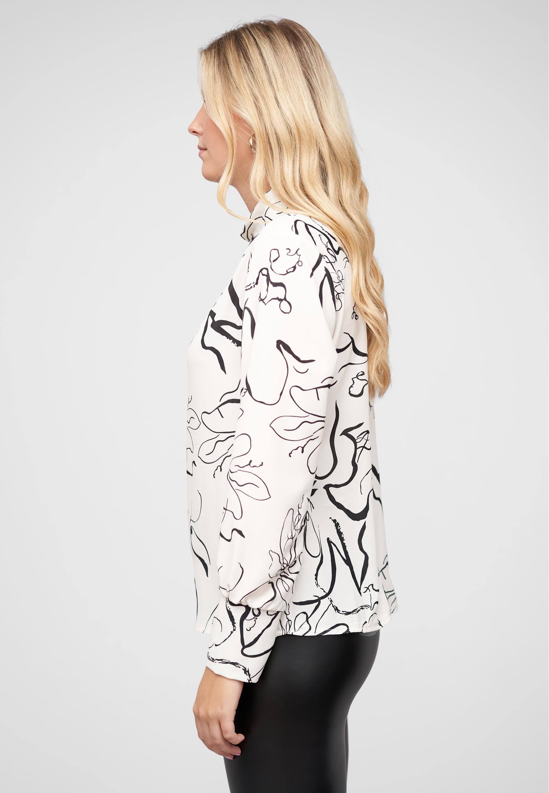 CLOUD 5IVE Longsleeve »CLOUD 5IVE Langarm Choker Bluse mit Grafik Print«, 1 Stk.
