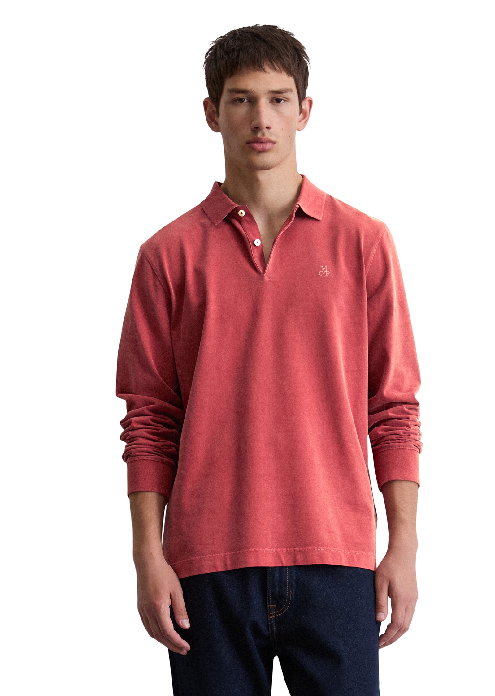 Marc OPolo Langarm-Poloshirt "aus reiner Bio-Baumwolle" günstig online kaufen