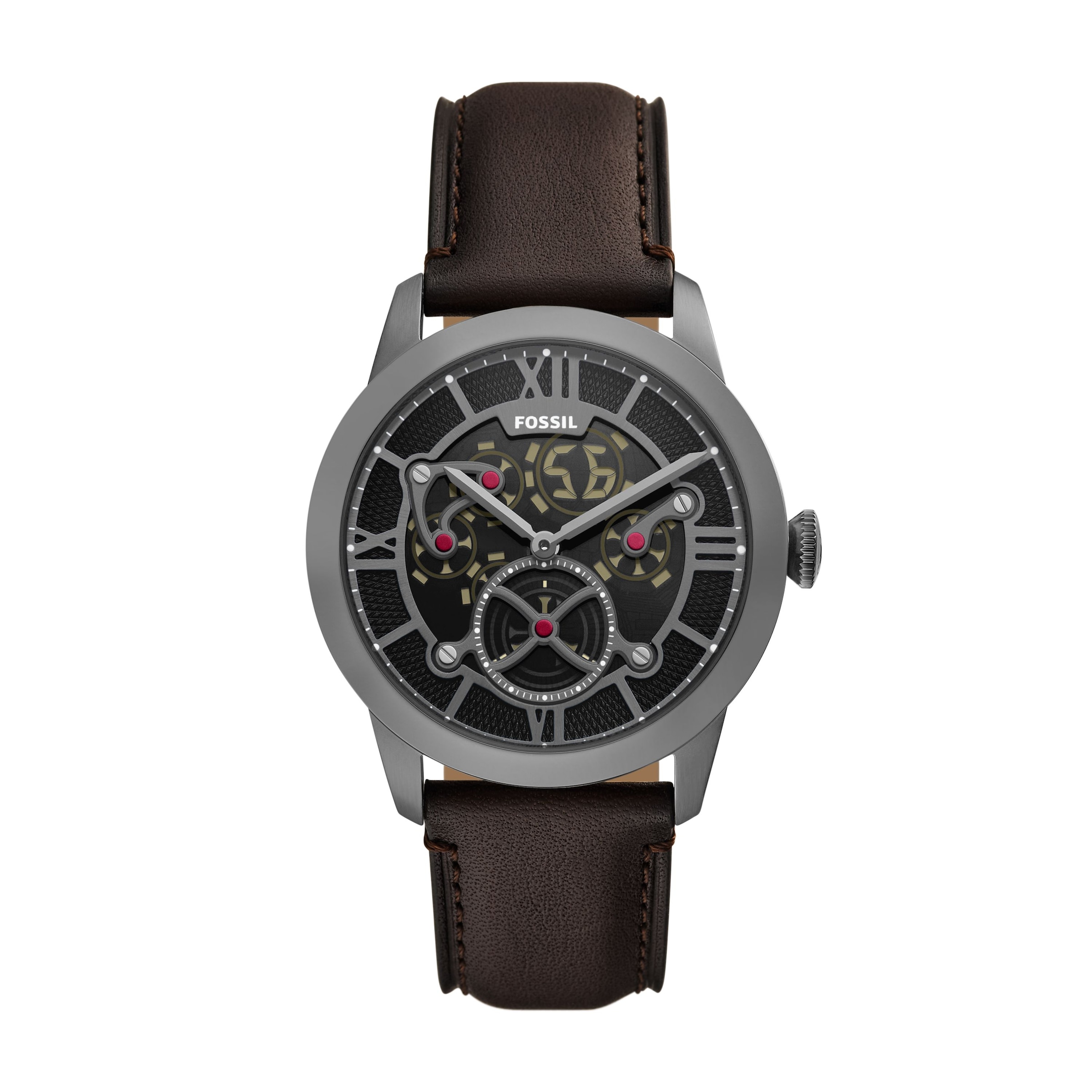 Fossil Quarzuhr »Townsman« Armbanduhr, Lederarmband, digital, analog