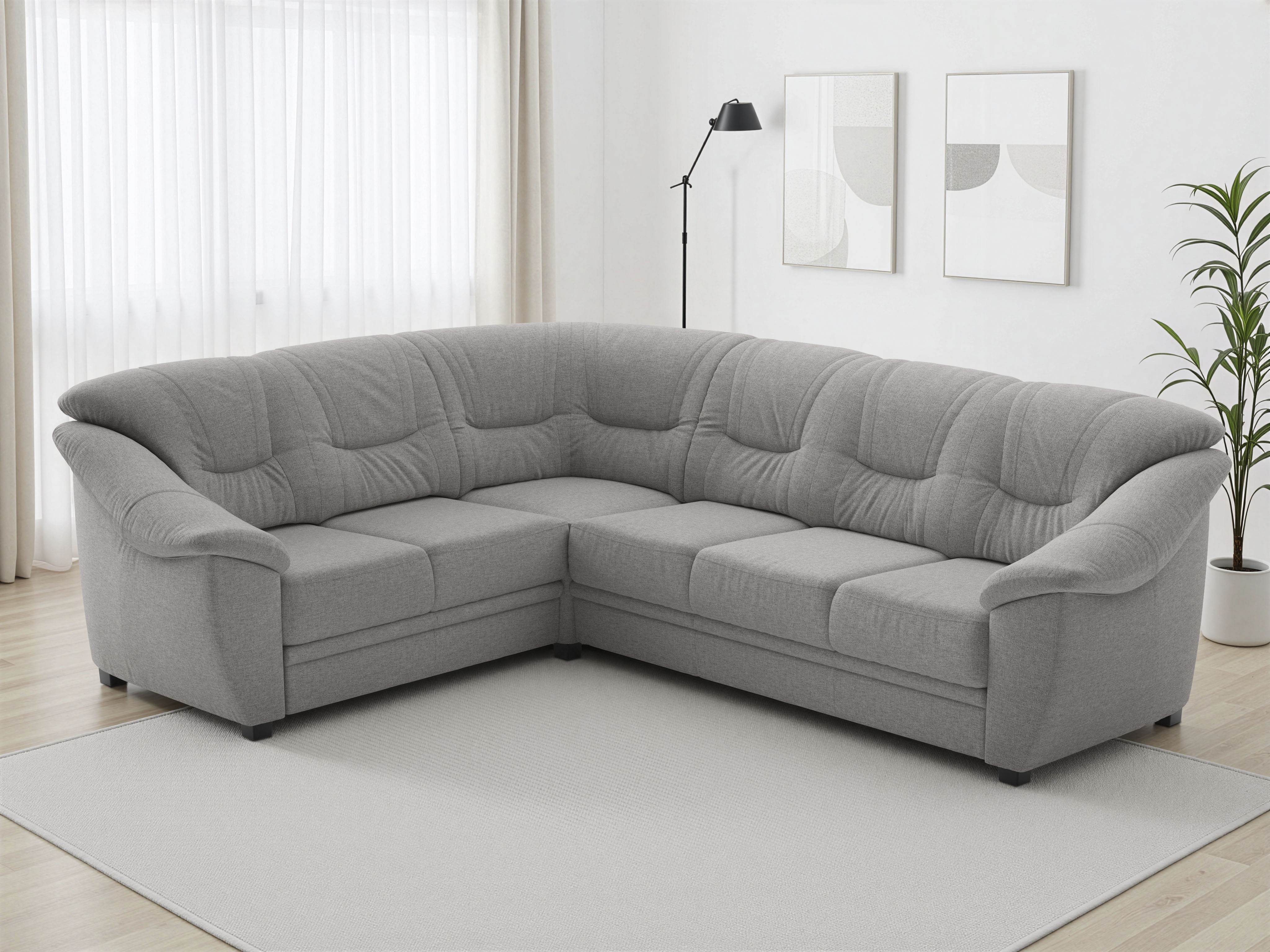 sit&more Ecksofa "Savona L-Form, B. 262 cm, Komfortsitz, Eckcouch mit Stoff- & Lederwahl" optional Schlaffunktion, Liegefl. 120x195 cm