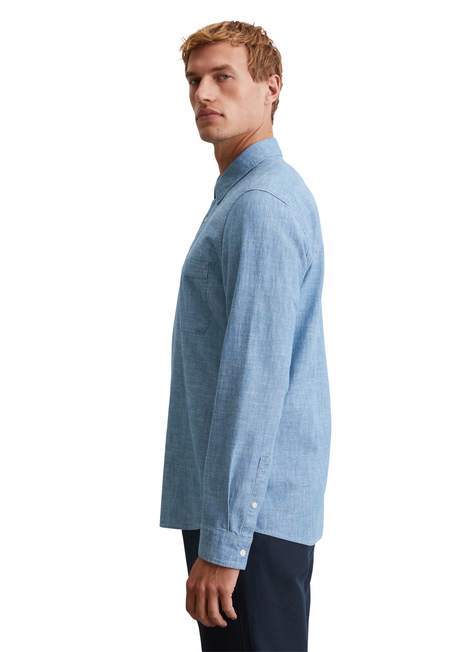Marc O'Polo Langarmhemd »aus leichtem Bio-Baumwoll-Chambray«