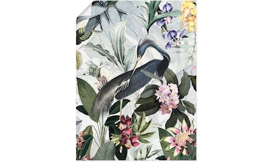 Wandbild »Vintage Kranich«, Vogelbilder, (1 St.), als Alubild, Outdoorbild,...