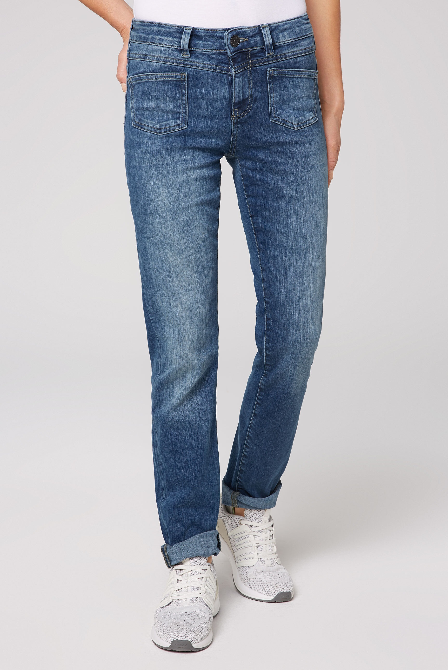 SOCCX Regular-fit-Jeans, für BAUR | normaler kaufen Leibhöhe mit