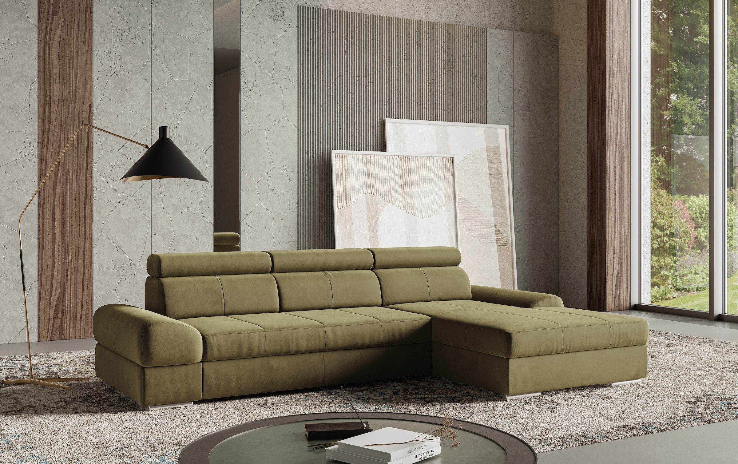 sit&more Ecksofa "Broadway L-Form" inklusive Kopfteilverstellung, wahlweise mit Schlaffunktion