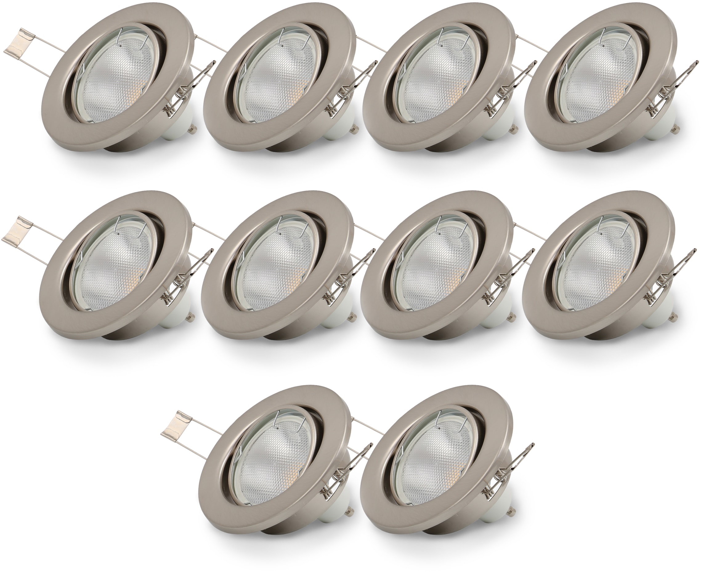 GU10 kaufen LED flammig-flammig, LED schwenkbar, 10 B.K.Licht Einbaustrahler, Einbau-Spots, nickel, BAUR Einbauleuchten, | matt