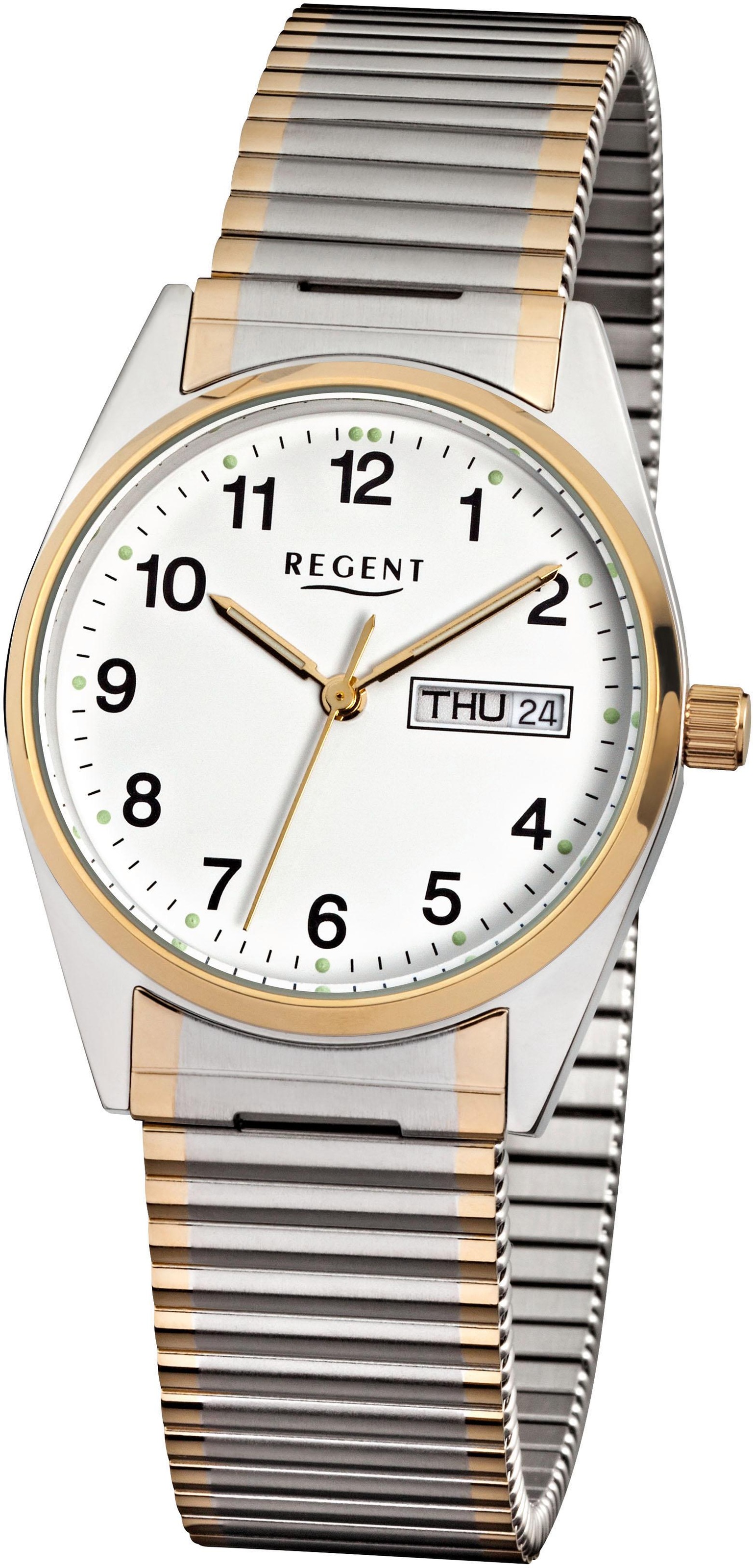 Regent Quarzuhr »1195.41.99«, Armbanduhr, Herrenuhr, mit Zugband, Datum