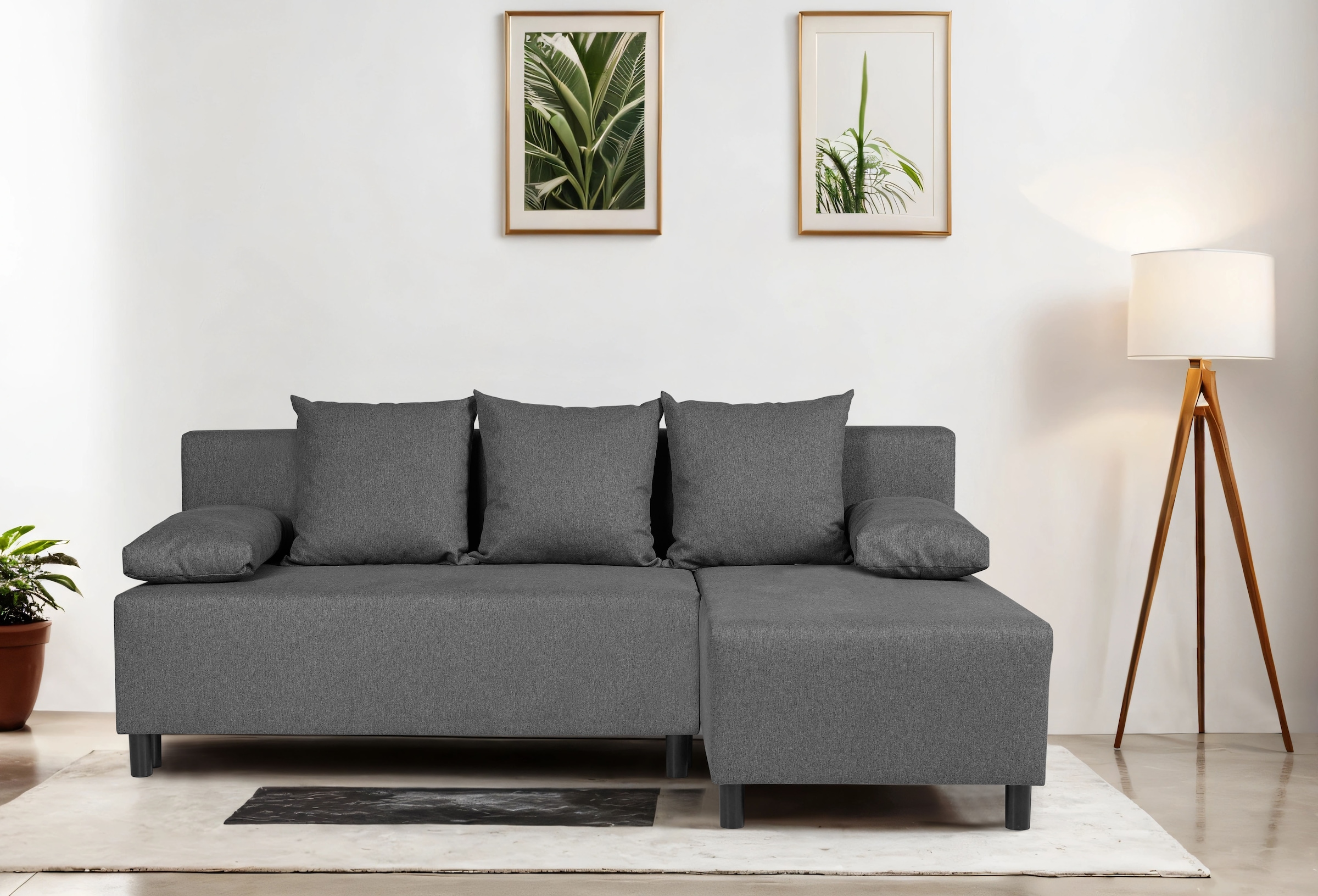 Home affaire Ecksofa "IWALANI, Schlafsofa mit Bettkasten, Recamiere beidsei günstig online kaufen