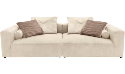 Big-Sofa »Suyana mit Federkern, B/T/H: 304/135/69 cm, Zierkissen + Kissenrollen«