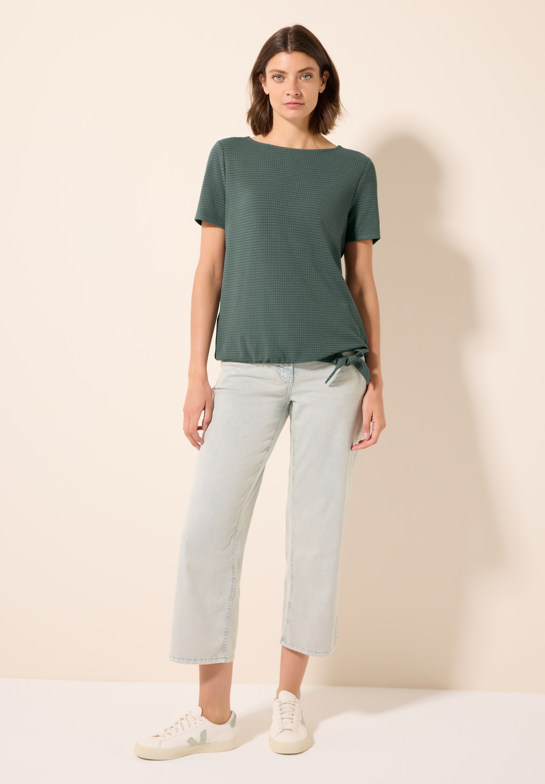Cecil T-Shirt, mit Materialmix