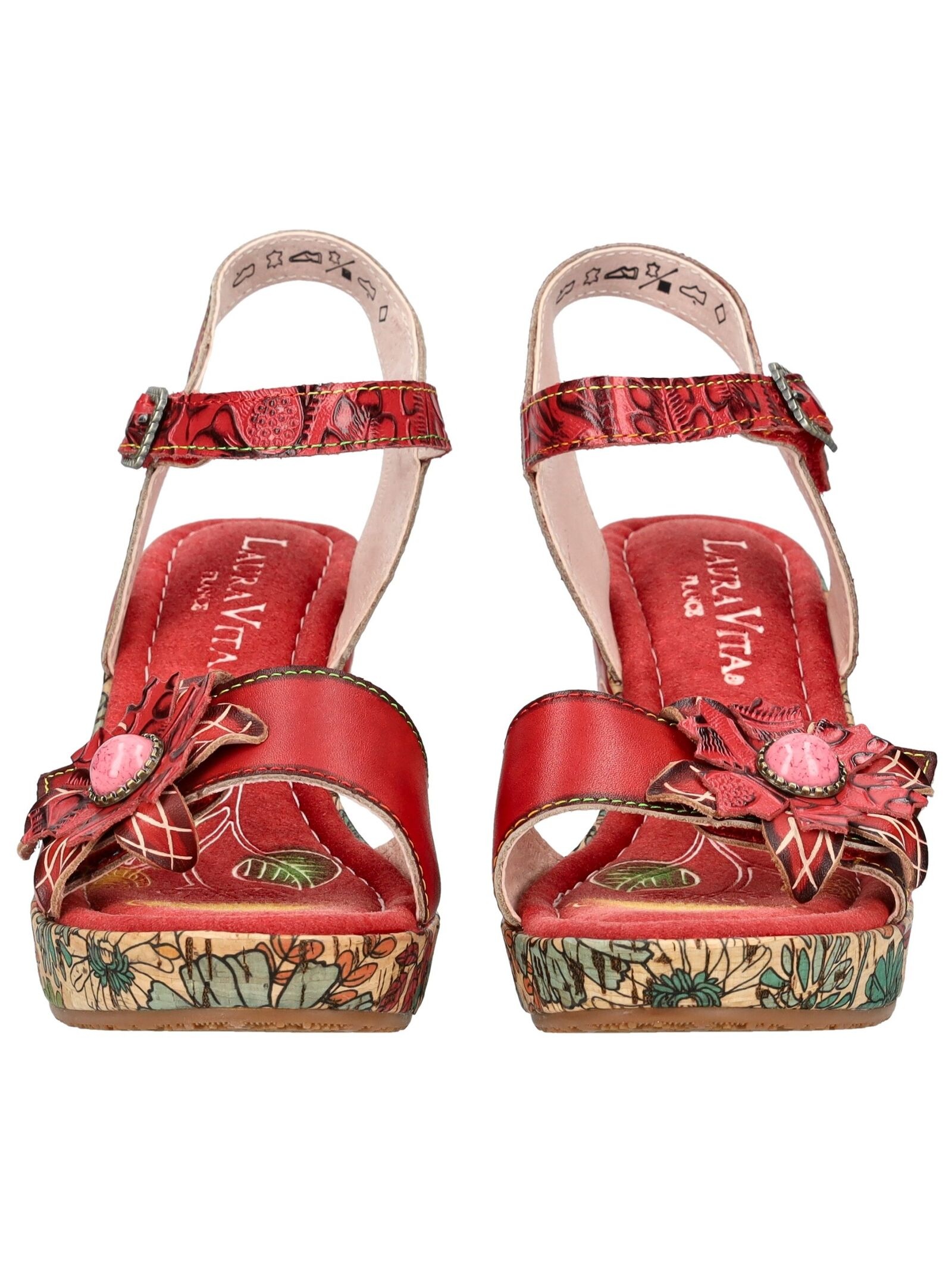 High-Heel-Sandalette LAURA VITA "LAURA VITA Sandalen Leder", Damen, Gr. 37, rot, Leder, Schuhe 2
