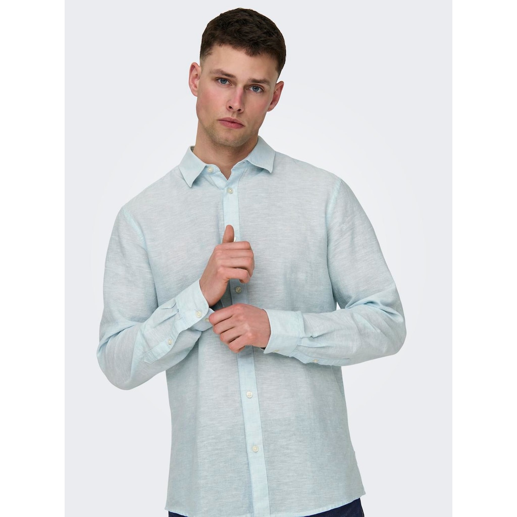 ONLY & SONS Langarmhemd »ONSCAIDEN LS SOLID LINEN SHIRT NOOS«