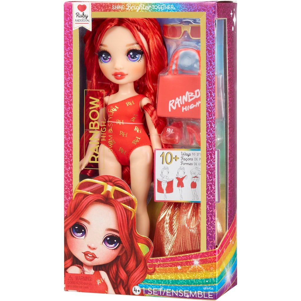 RAINBOW HIGH Anziehpuppe »Rainbow High Swim & Style Fashion Doll- Ruby (Red)«