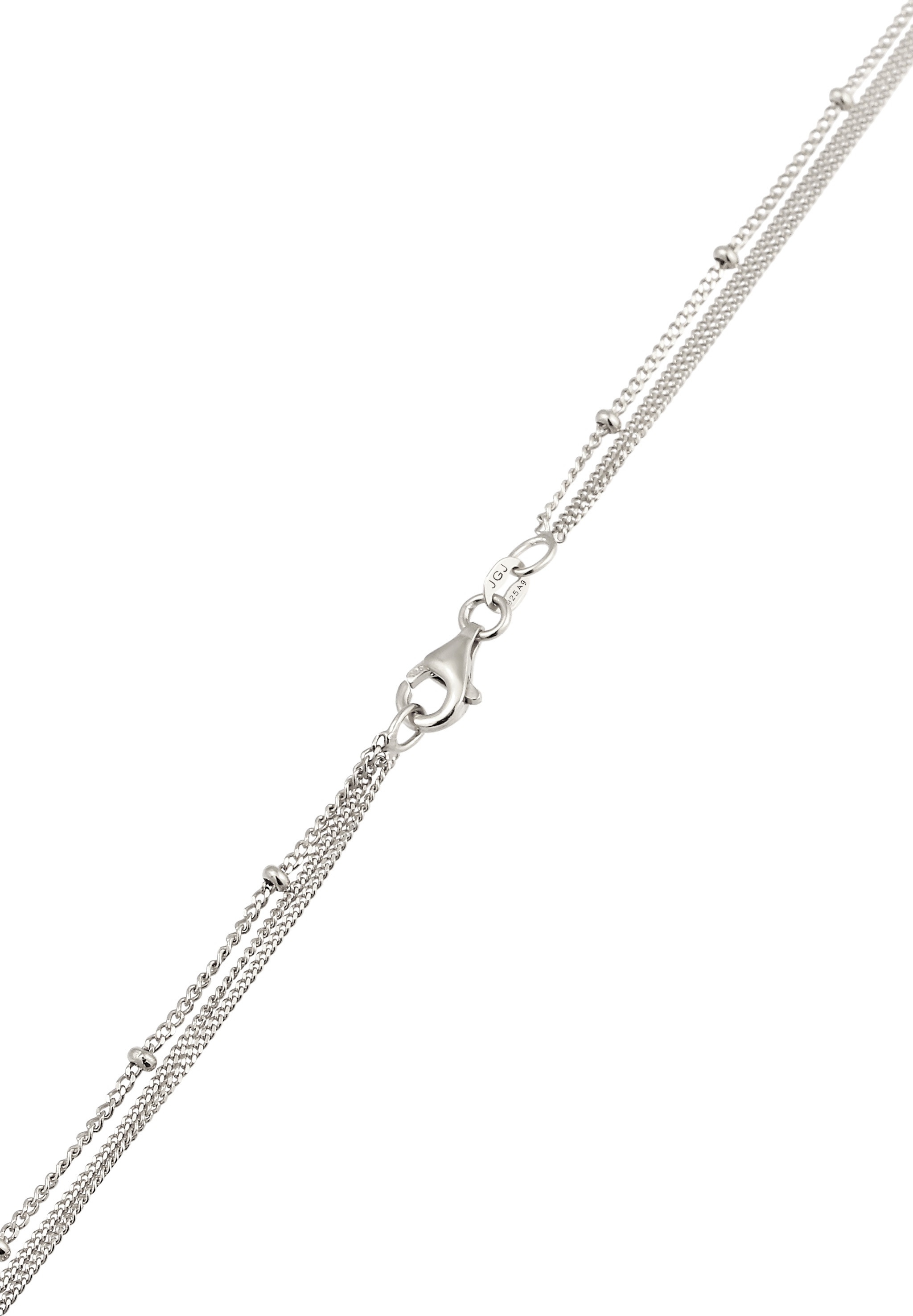 Elli Silberkette »Halskette Layer Plättchen Synthetischer Opal Weiß 925 Sterling Silber«