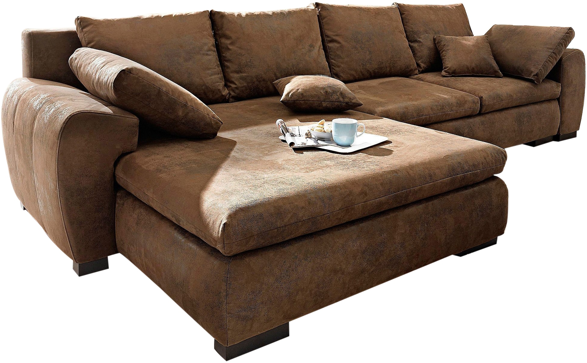 Home affaire Ecksofa "Cara Mia L-Form, B: 325 cm" mit 4 Zierkissen, optiona günstig online kaufen