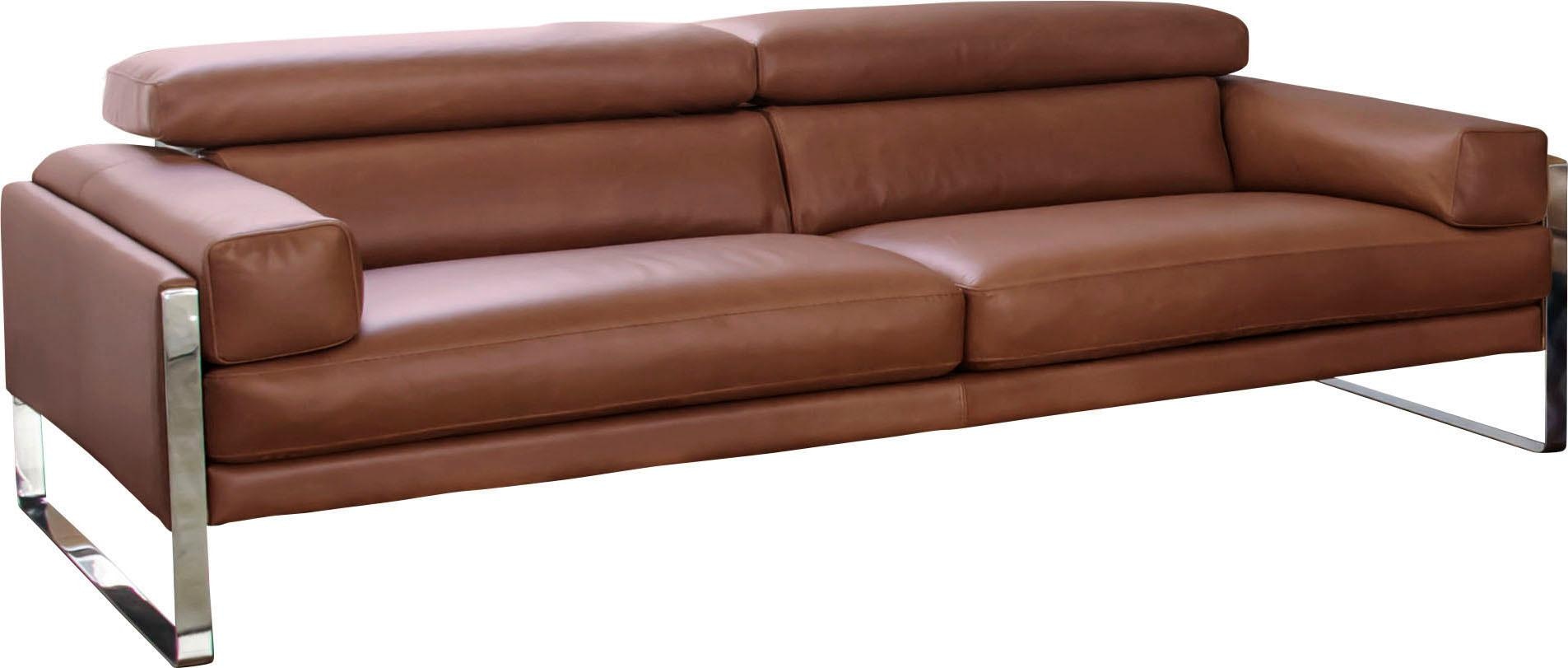 CALIA ITALIA 2-Sitzer "Romeo, Designsofa der Extraklasse mit tollem Sitzkomfort, Breite 182cm" edle Design Kufenfüße und edlem Lederbezug