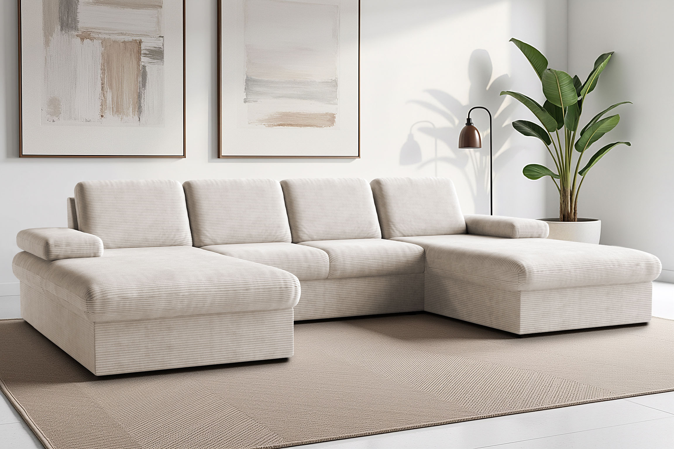sit&more Wohnlandschaft "Moreno U-Form, B: 309 cm" mit Armteilverstellung, optional Schlaffunktion