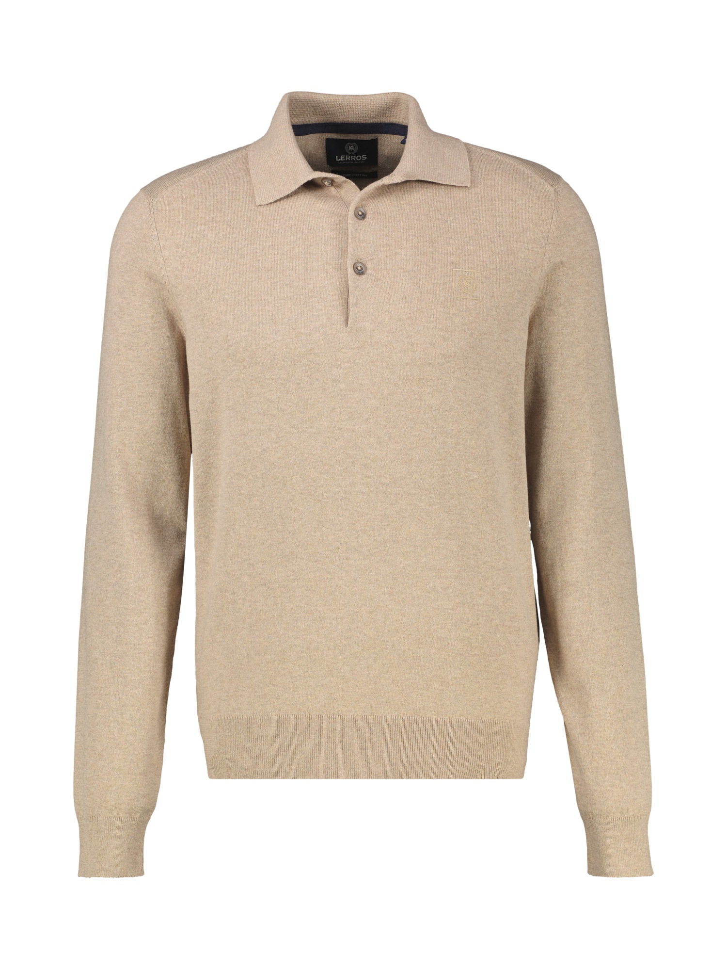 LERROS Langarm-Poloshirt »Langarm Polo aus Baumwollstrick mit flexiblen Rippbündchen«