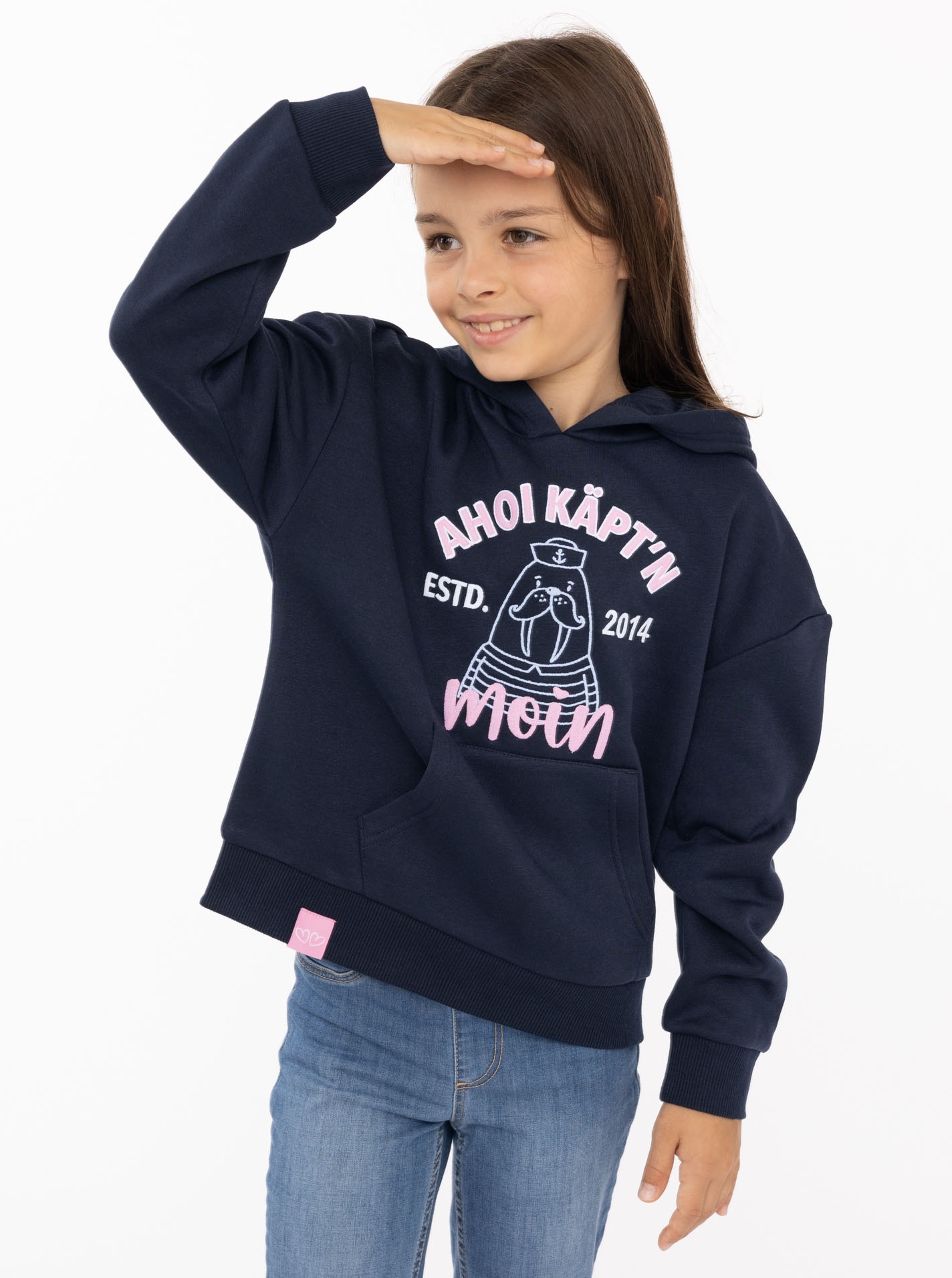 Zwillingsherz Hoodie »"Ahoi Käpt´n"«, Mini-Me,mit süßem Seehund mit Kapitänsmütze und Schriftzug
