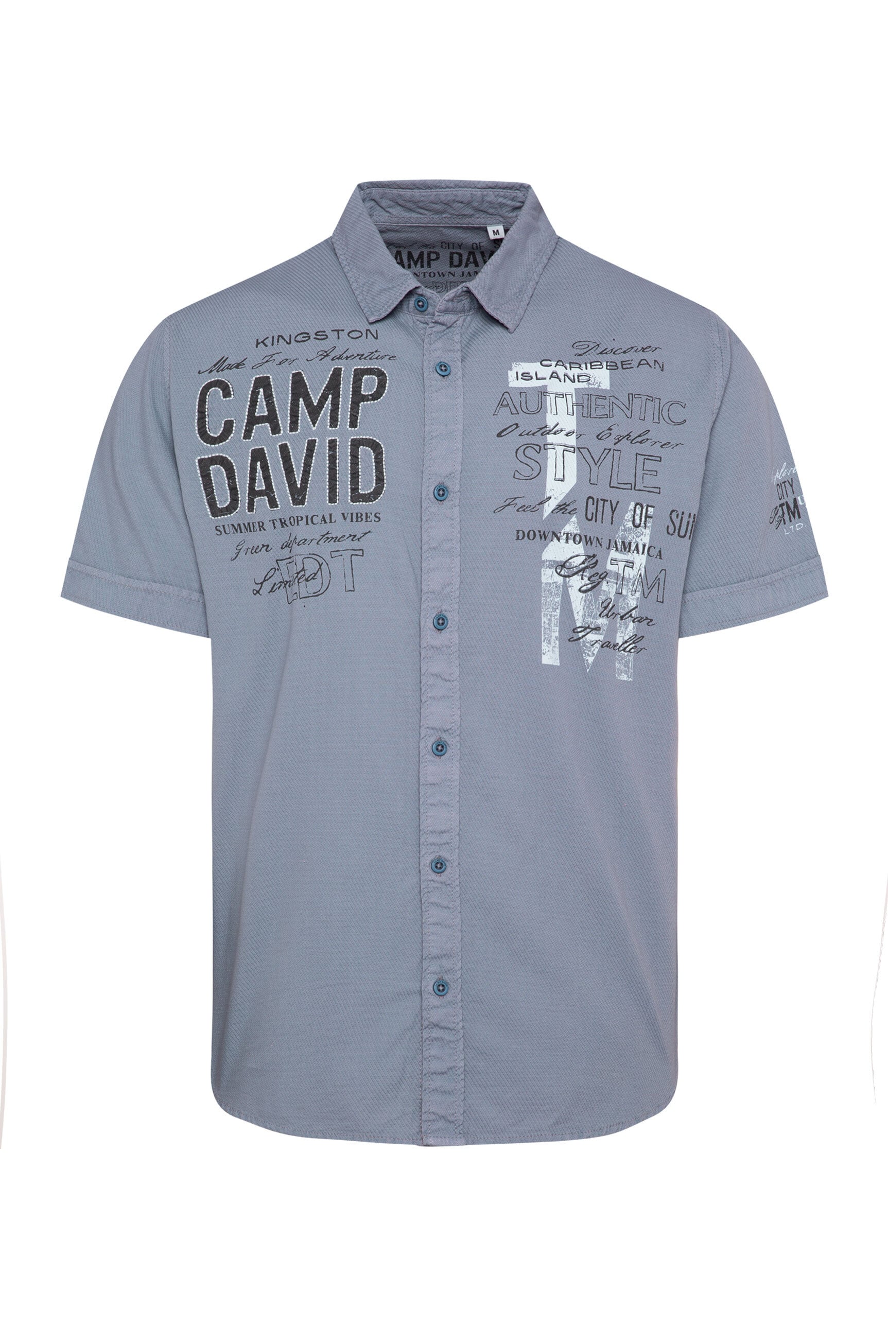CAMP DAVID Kurzarmhemd, mit Webstruktur
