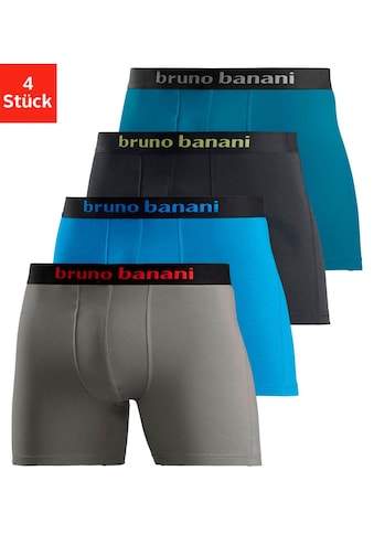 Bruno Banani Langer Boxer, (Packung, 4er-Pack), mit schwarzem Logobund kaufen