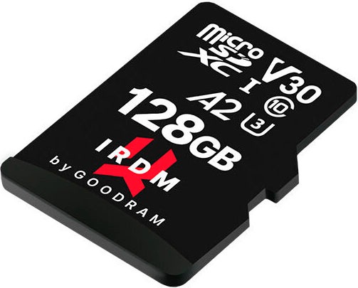 Speicherkarte »IRDM 128GB microSDXC UHS I U3 A2 + adapter«, (Video Speed Class 30...