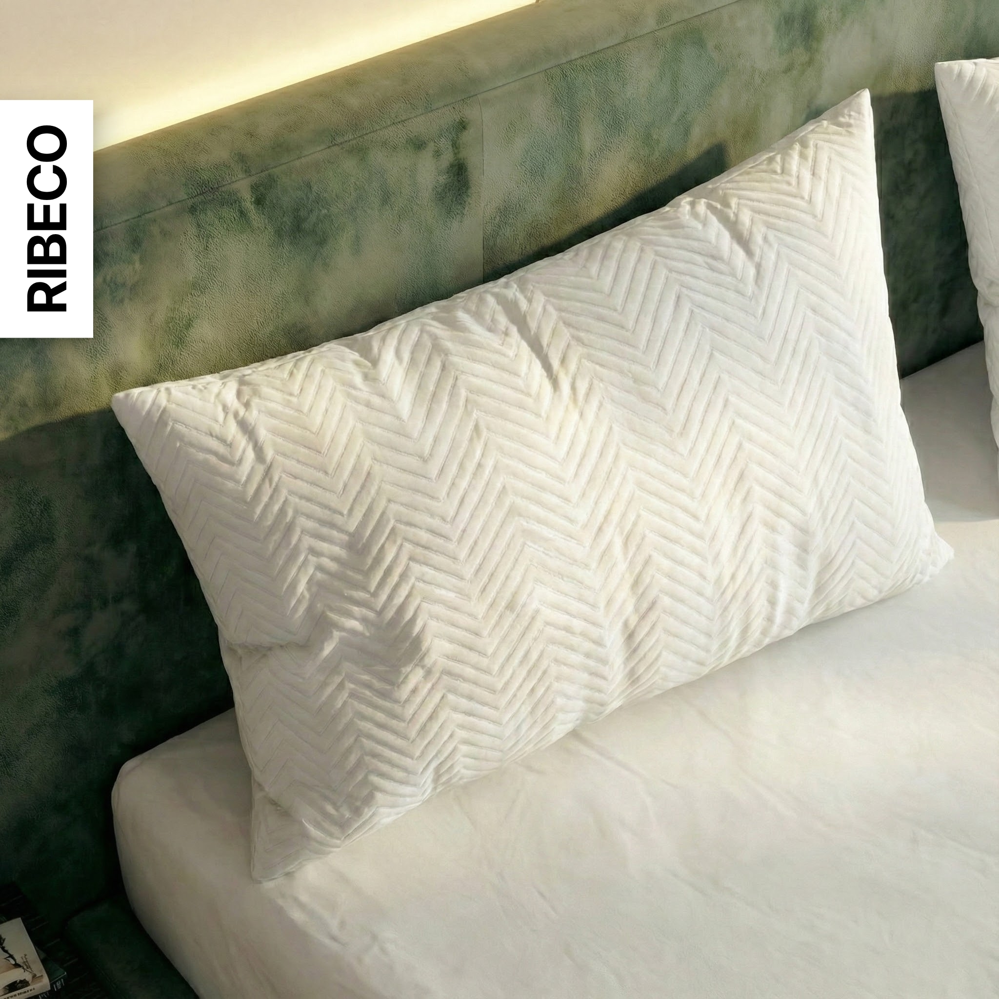 RIBECO Nackenstützkissen »Luca Kissen 40x80 & 80x80 cm, 18 cm Höhe« Füllung: Taschenfedern & Schaumstoff Bezug: Microfaser 1 Stk. tlg. Mit über 1000 positiven Kundenbewertungen!