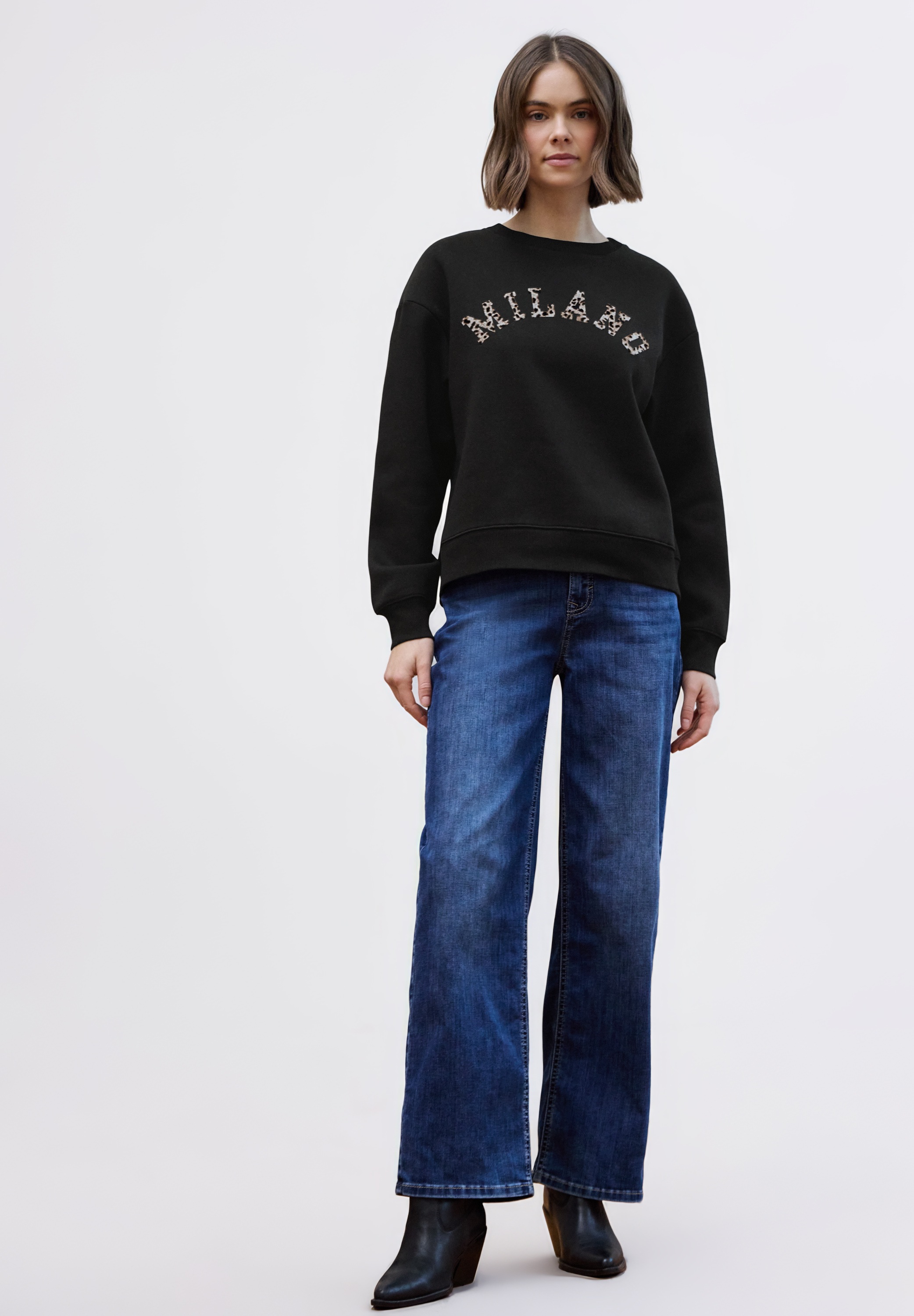 Thumbnail - STREET ONE STUDIO Rundhalspullover mit Wording