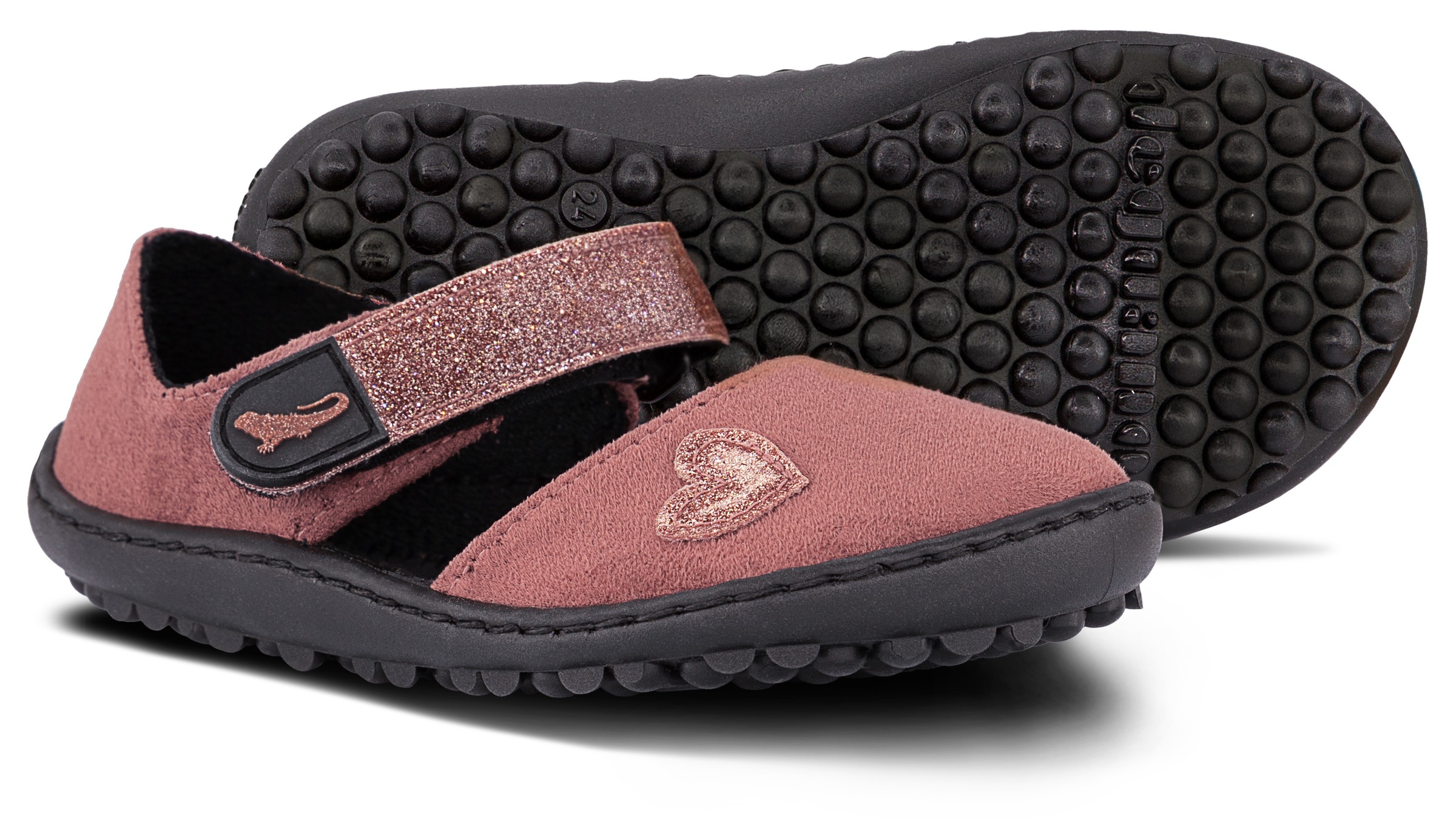 Leguano Barfußschuh »LEGUANITO JARINA«, Halbschuh, Bequemschuh mit Glitzer und Herzapplikation