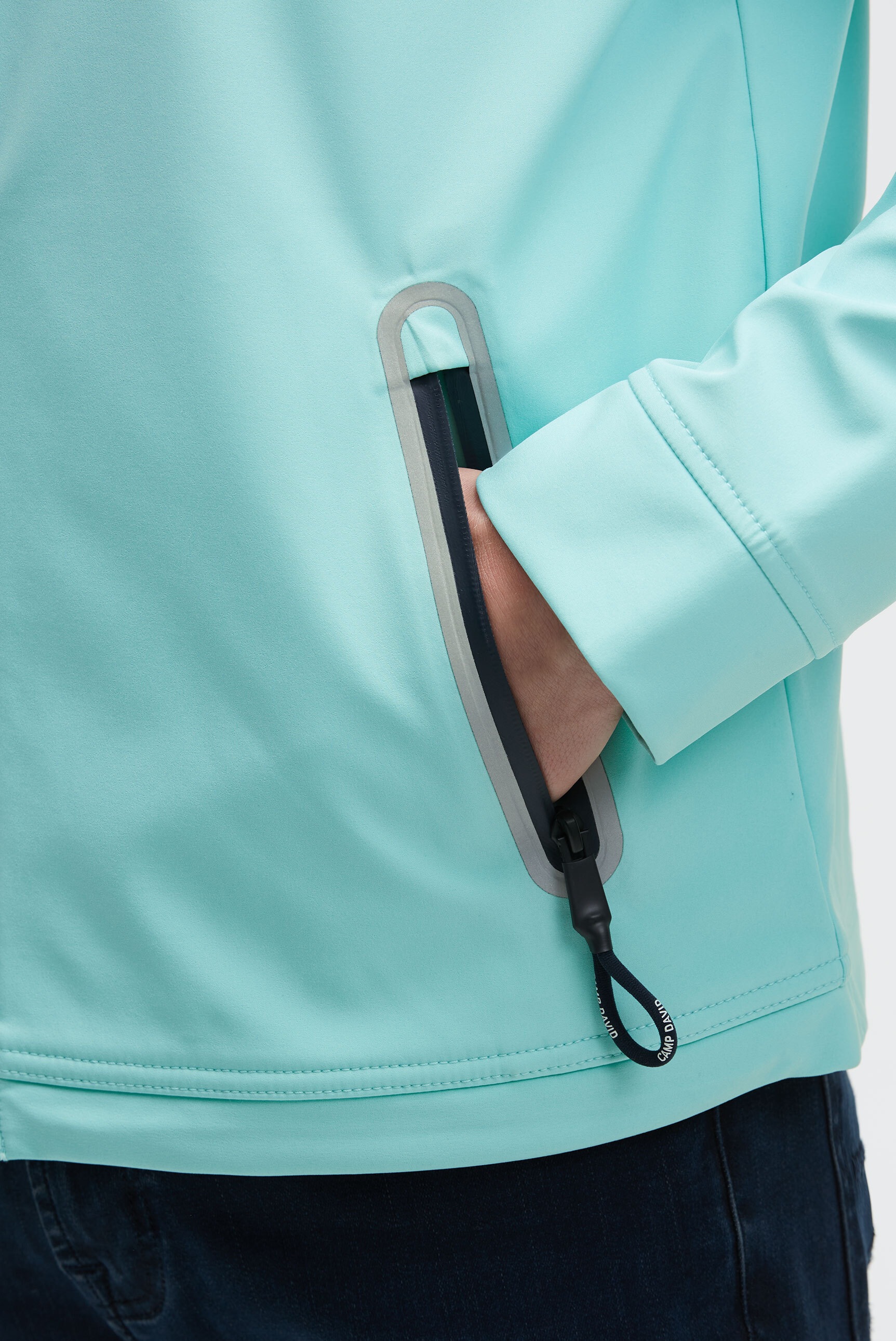 CAMP DAVID Softshelljacke ohne Kapuze mit verstellbarem Gummizug im Saum