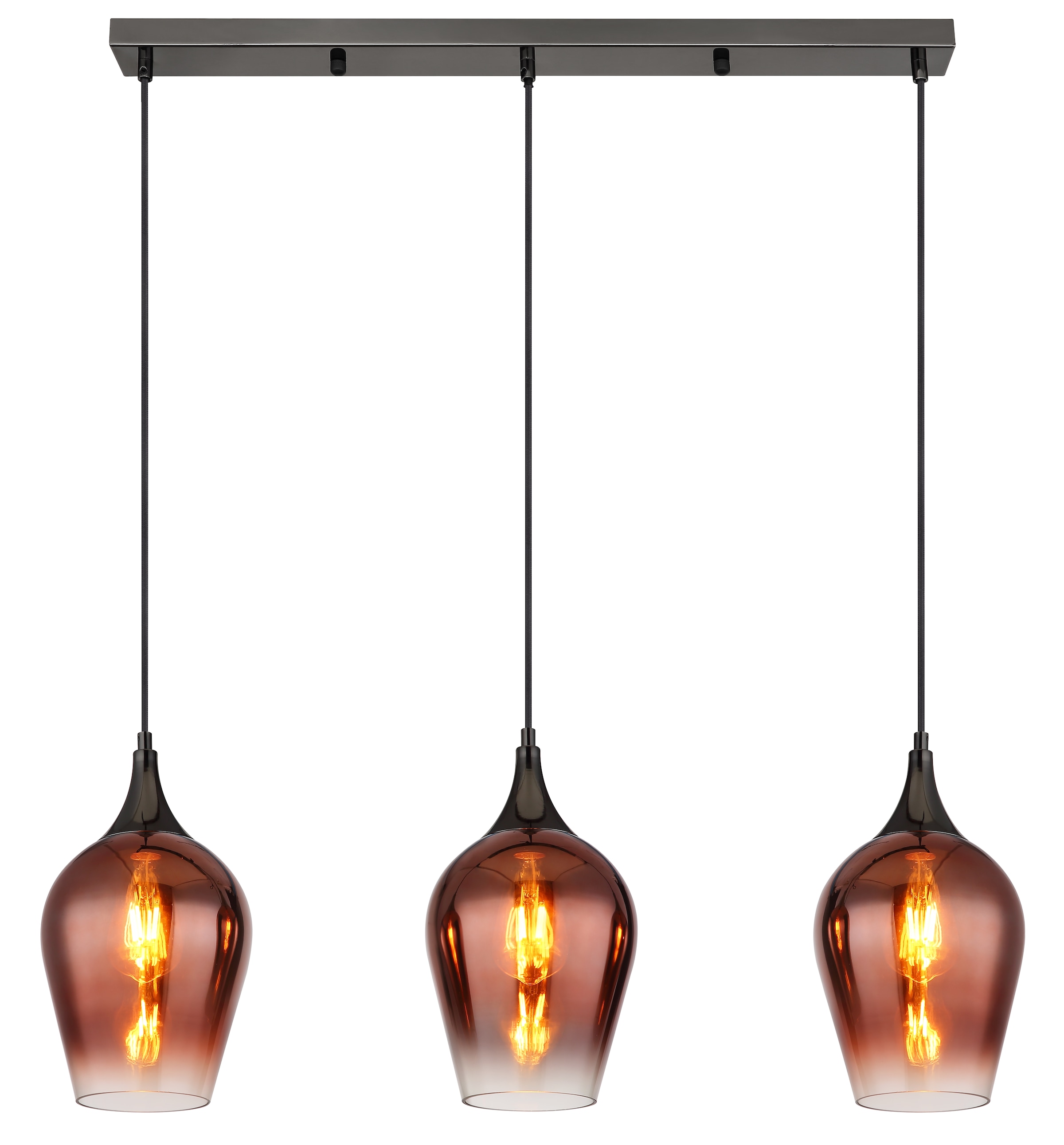 GLOBO LIGHTING Hängeleuchte »LAVUS«, Leuchtmittel E27 | ohne Leuchtmittel, Hängelampe/Pendelleuchte/Glas rot/ Höhe kürzbar/Wohnzimmer/Esszimmer