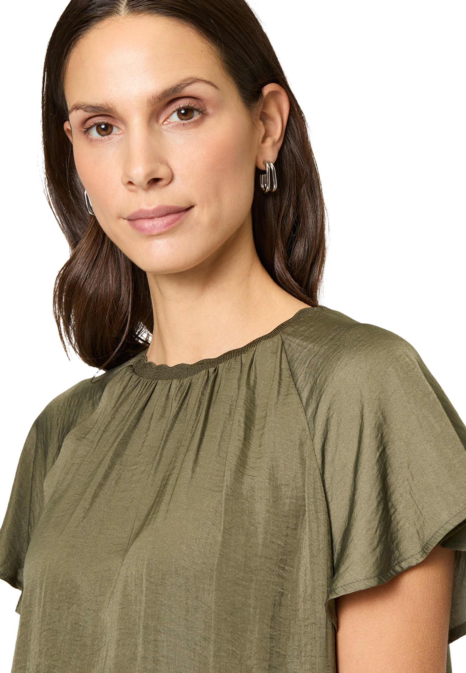 Zero Shirtbluse »zero Blusenshirt mit kurzen Rüschenärmeln«
