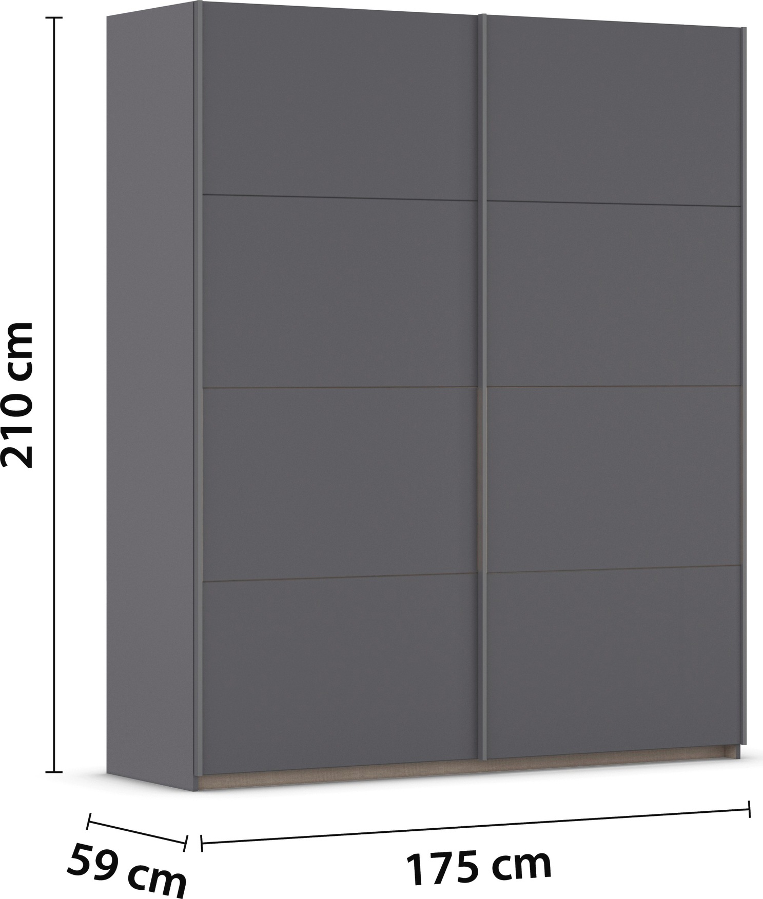 rauch Schwebetürenschrank »Kleiderschrank Schrank Garderobe Schlafzimmerschrank OXFORD«, (in 3 verschiedenen Ausstattungen BASIC/CLASSIC/PREMIUM), mit Griffleisten aus Metall, auch für kleinere Räume MADE IN GERMANY