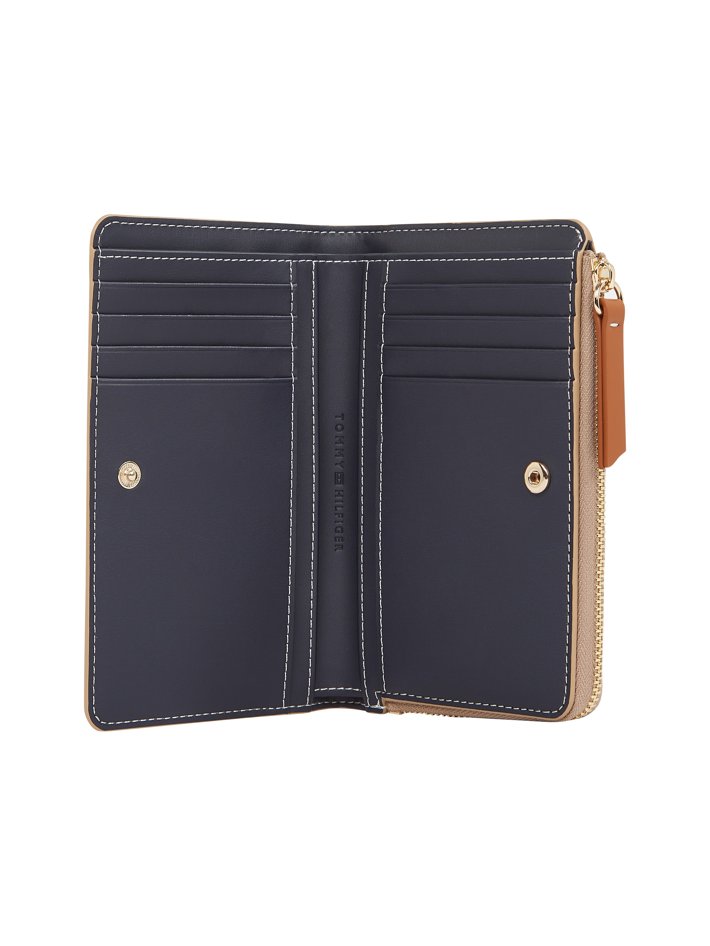 Tommy Hilfiger Geldbörse »TH MONOPLAY LEATHER MED 7 WALLET«, Damen Geldbeutel, Portemonnaie mit Allover-Logodruck