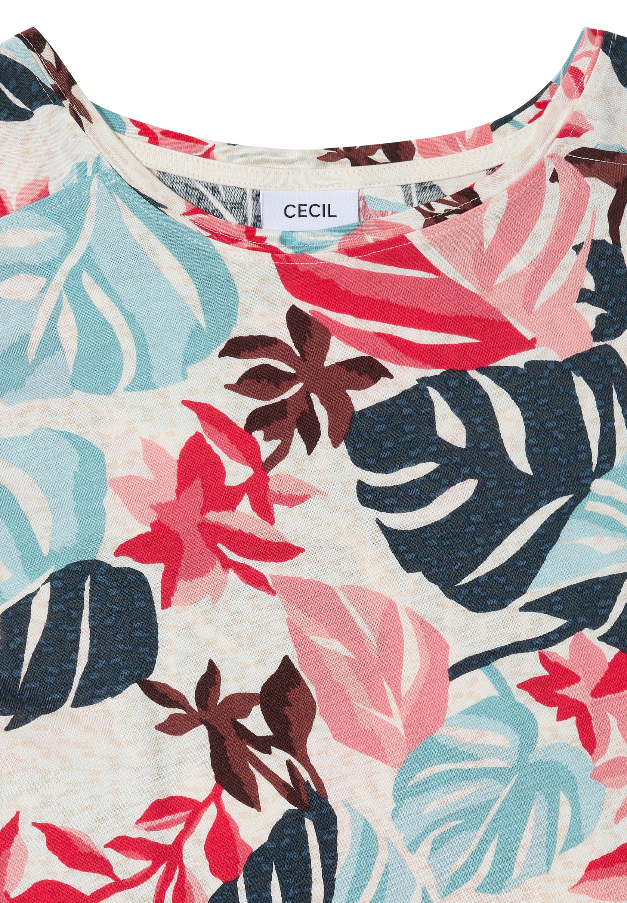 Cecil Kurzarmshirt Sommershirt mit U-Boot-Ausschnitt und Print