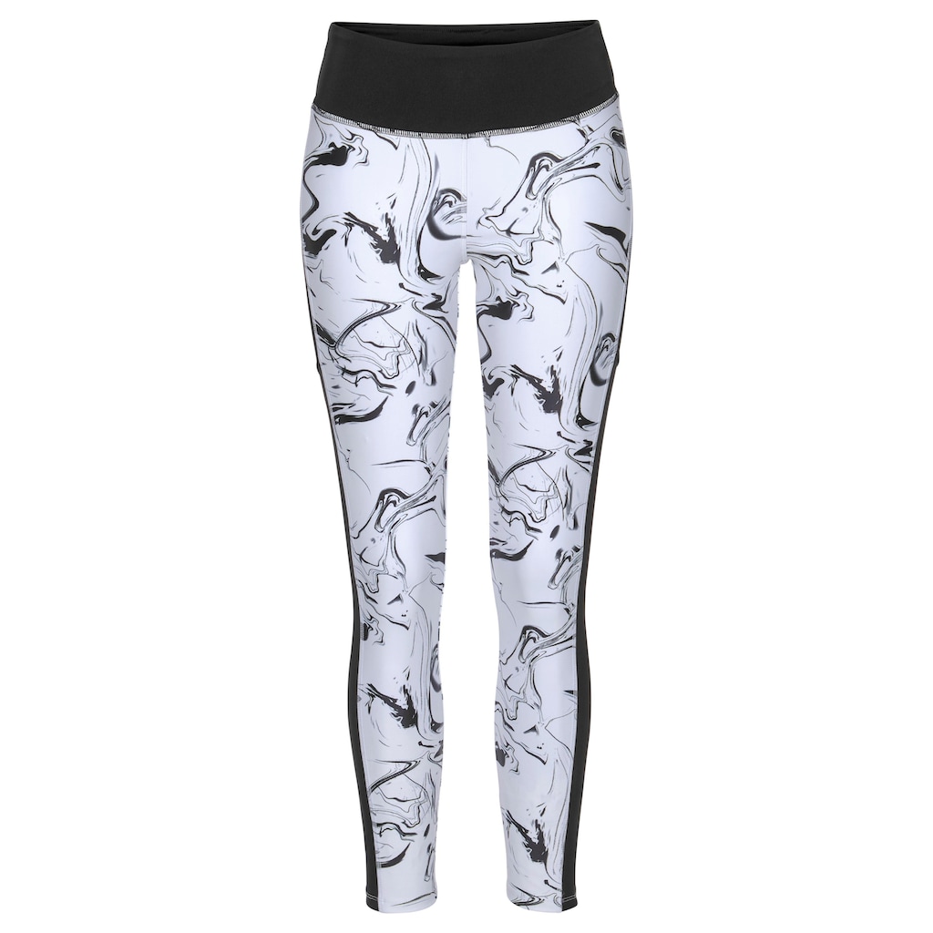 LASCANA ACTIVE Leggings »-Sporthose White Marble«, im Marmor-Muster mit Seitenstreifen