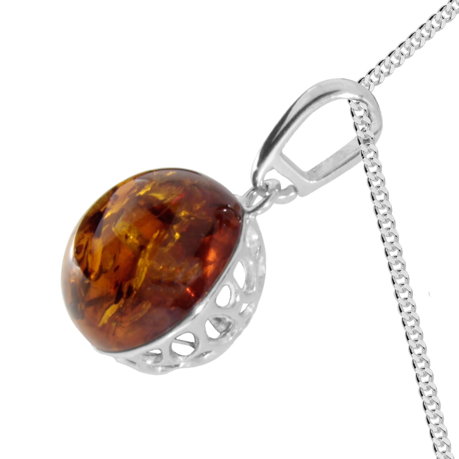 OSTSEE-SCHMUCK Kette mit Anhänger »- Dolores - Silber 925/000 - Bernstein«