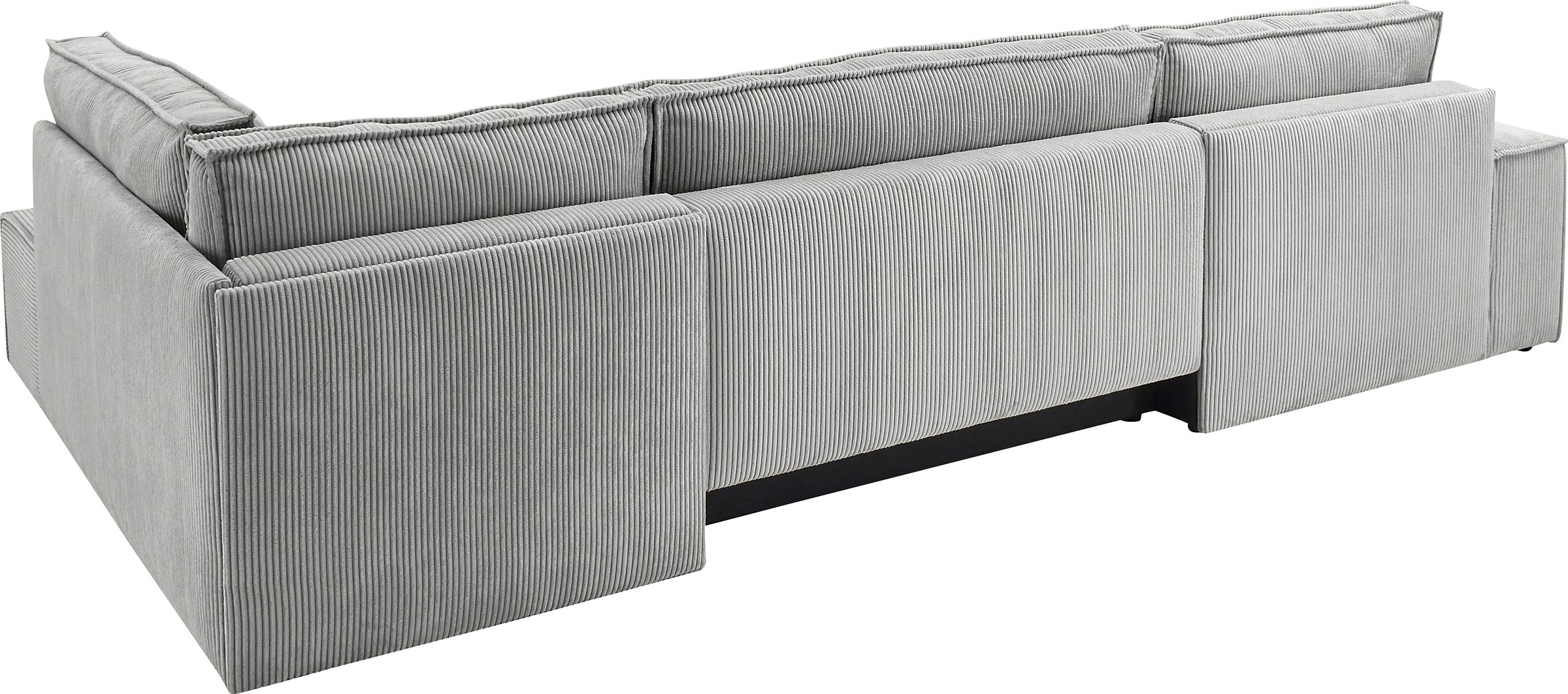 Home affaire Wohnlandschaft »SHERWOOD 329 cm, U-Form, Schlafsofa,«, Schlaffunktion m. Bettkasten (194x139 cm), Cord, Vintage, Samtvelours