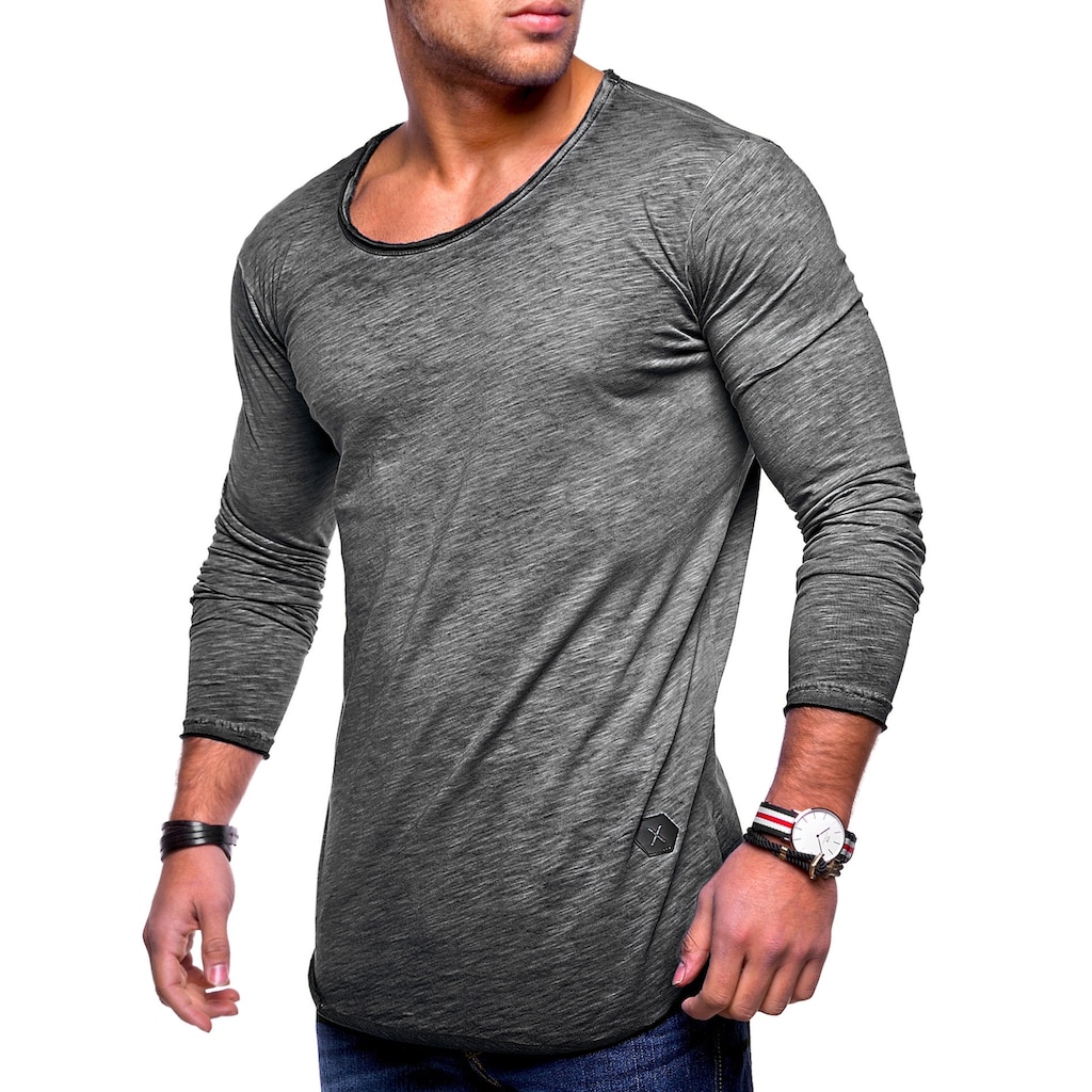 behype Langarmshirt »Dust L/S«, mit weitem Halsausschnitt