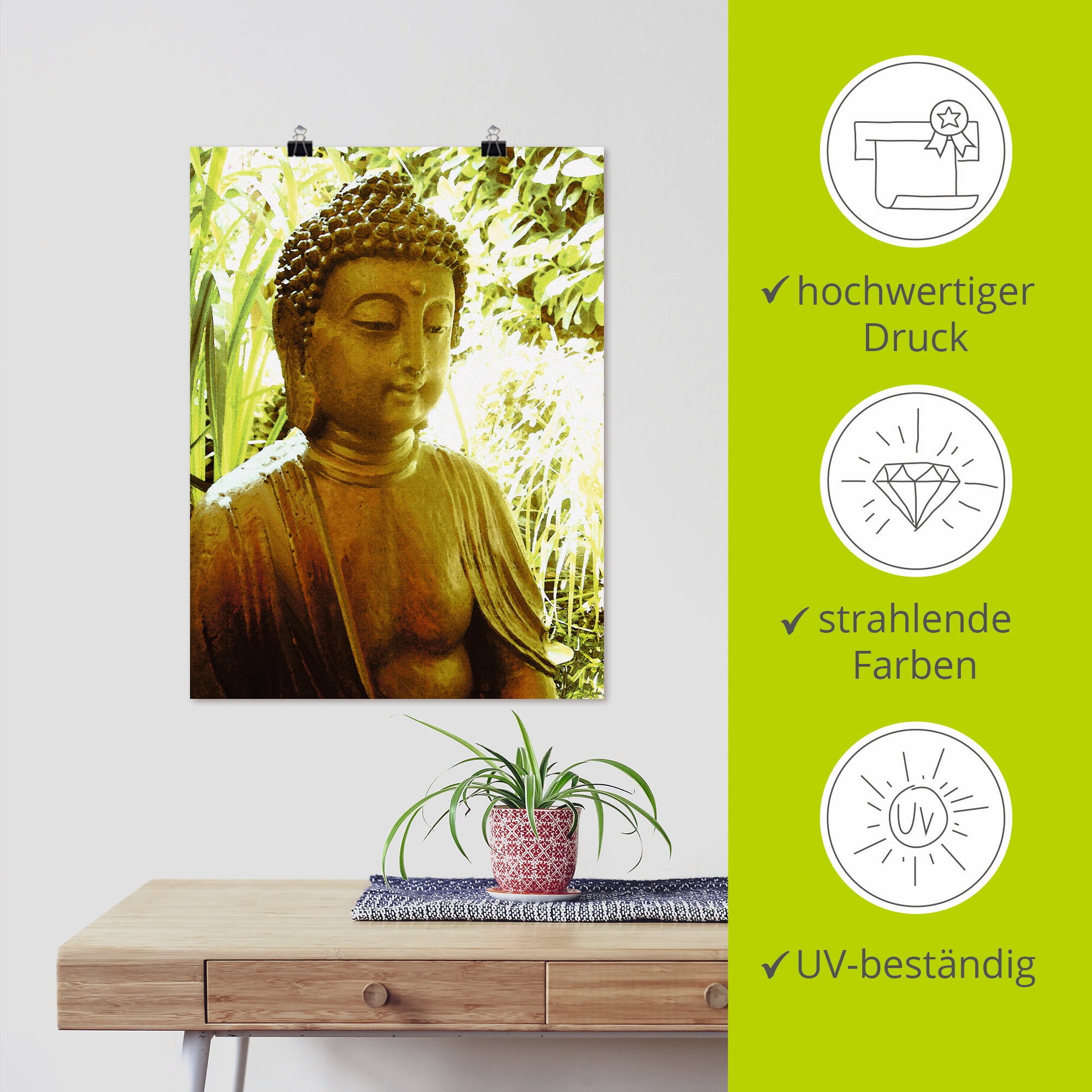 Artland Wandbild »Die Seele von Buddha«, Religion, (1 St.), als Leinwandbild, Poster, Wandaufkleber in verschied. Größen