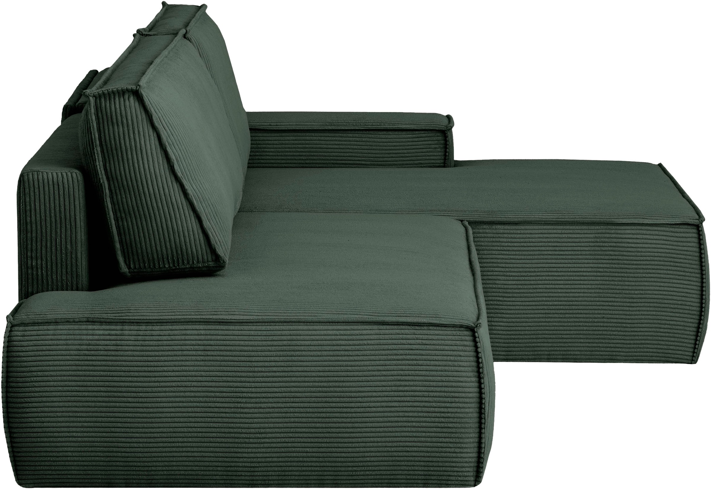 Home affaire Ecksofa »SHERWOOD, Schlafsofa in L-Form offen (275cm), Cord, Leinenoptik«, Schlaffunktion und Bettkasten, Kedernaht, hoher Sitz- & Liegekomfort