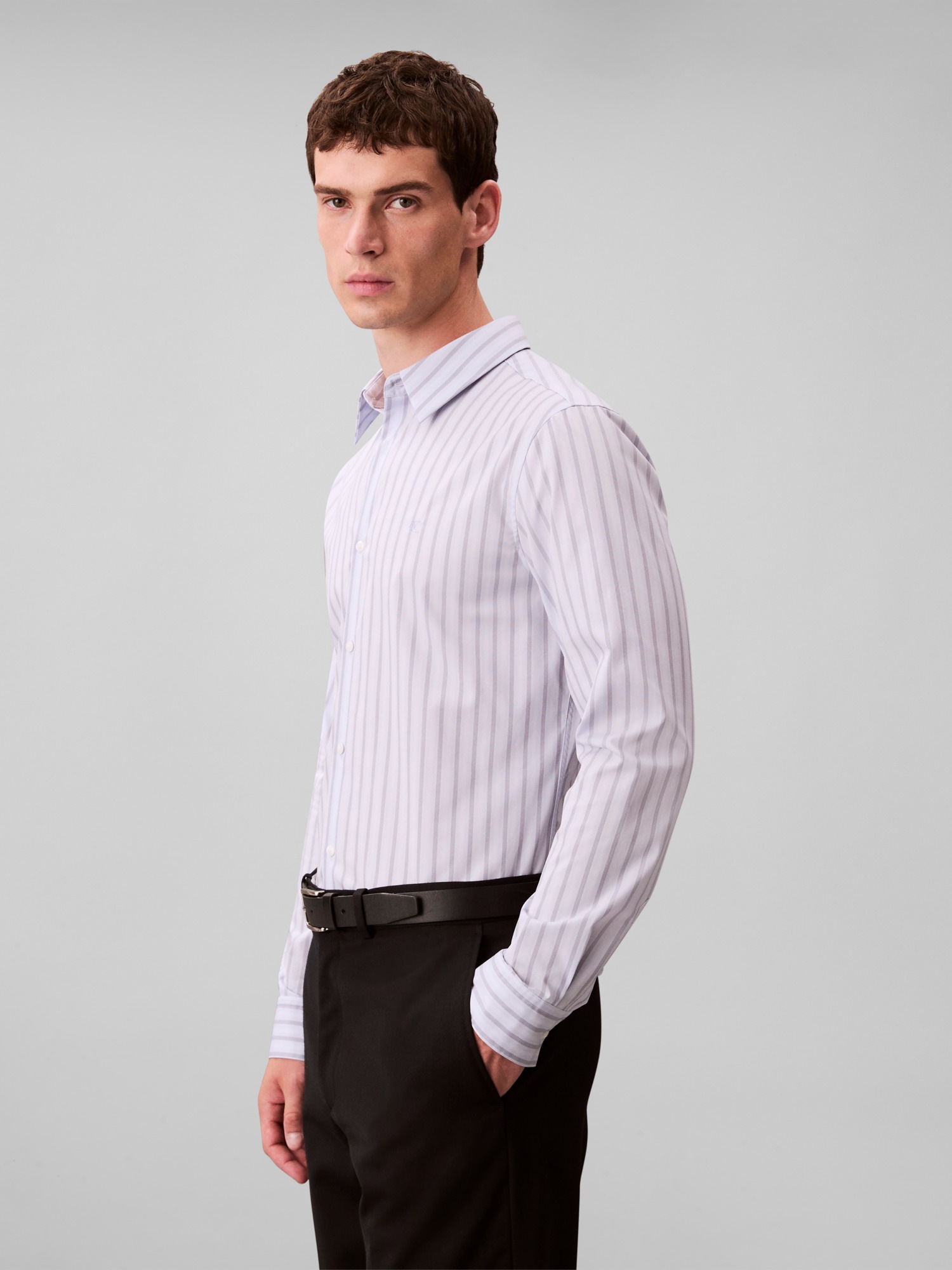 Calvin Klein Businesshemd "LS MULTI STRIPE STRETCH SLIM SHI", Mit Rundhalsa günstig online kaufen